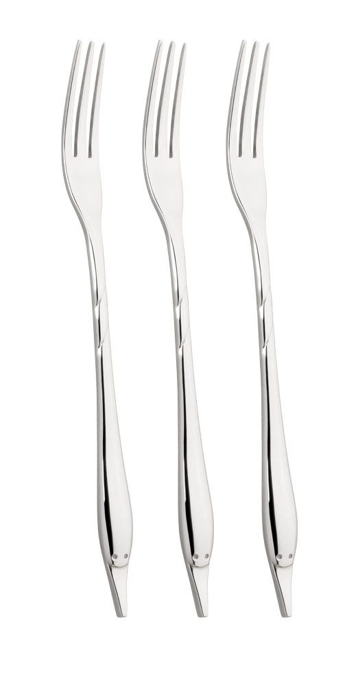 Mulex Brotzeitgabel Mini-Besteck, Gabel Set, poliert (3 Stück), innovatives Produkt für Tapas und Fingerfood