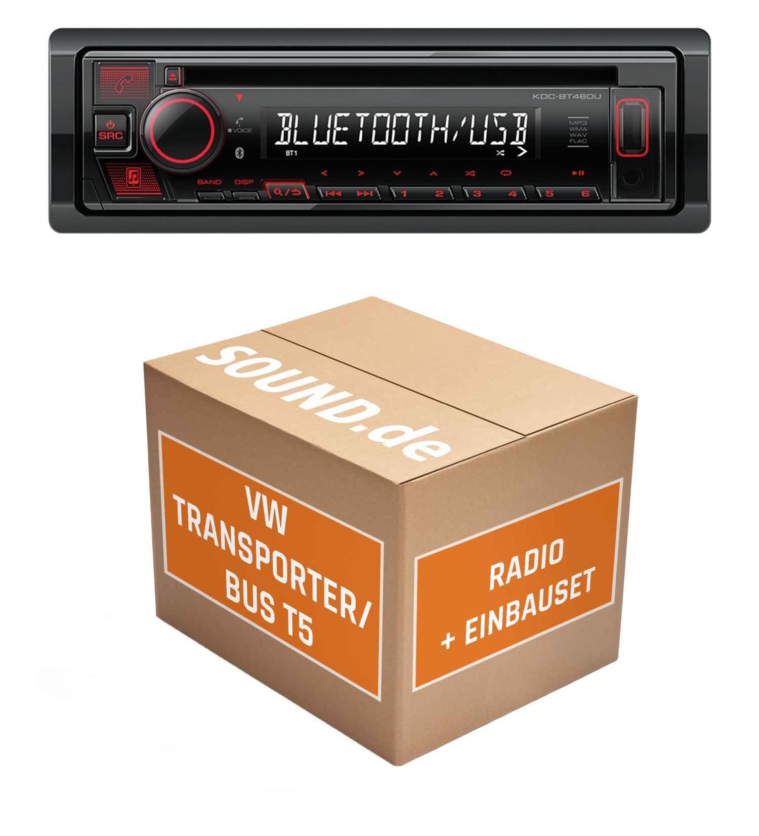 JUST SOUND best choice for caraudio Autoradio Kenwood KDC-BT460U für VW T5 LFB Dynaudio Rückfahrkamera USB Autoradio (RDS, AM/FM Radio, Animiertes Display, Freisprecheinrichtung, 1 DIN)