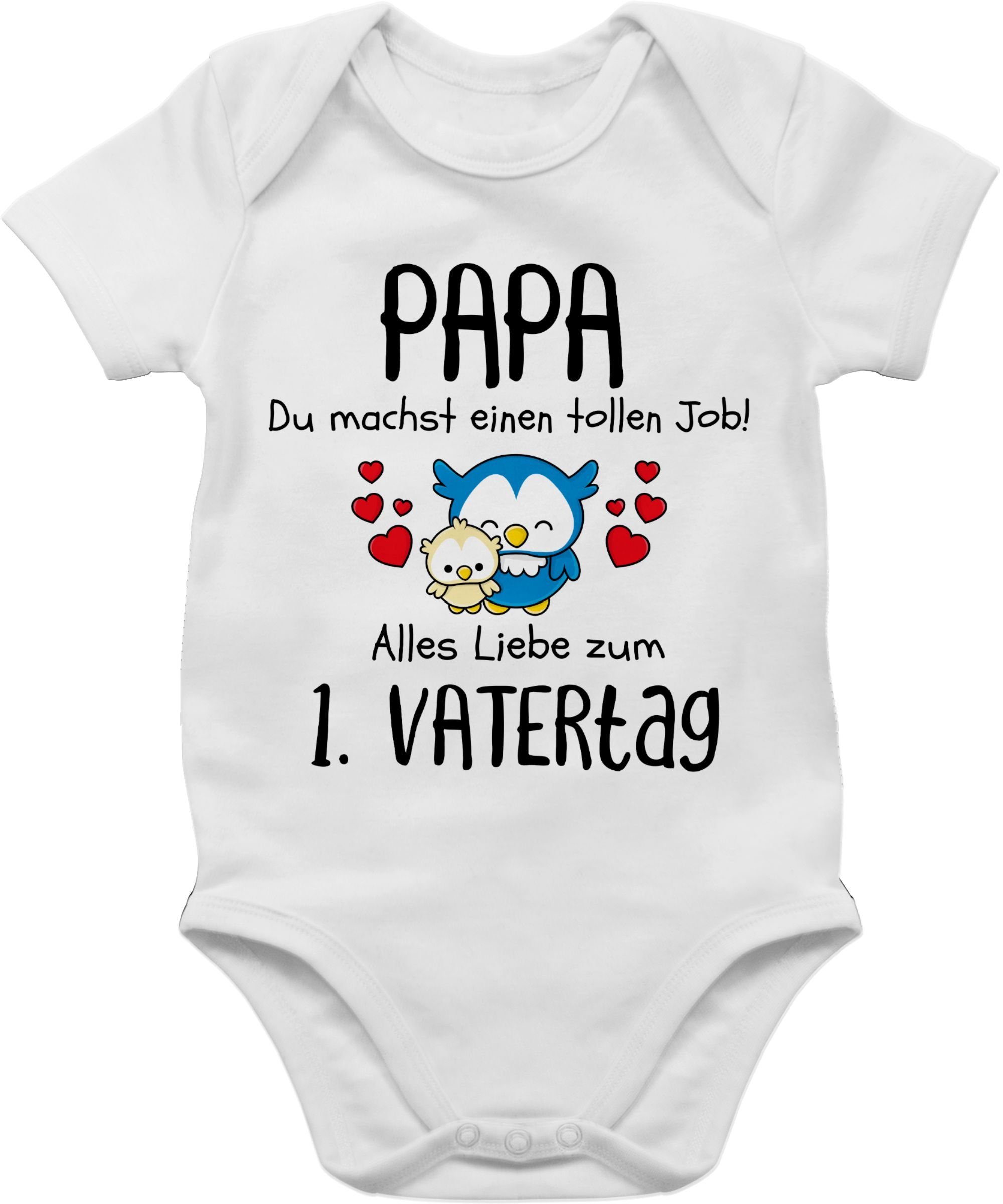 Shirtbody Geschenk 1. Job einen Baby 3 Vatertag machst - Papa Vatertag Shirtracer du Weiß tollen