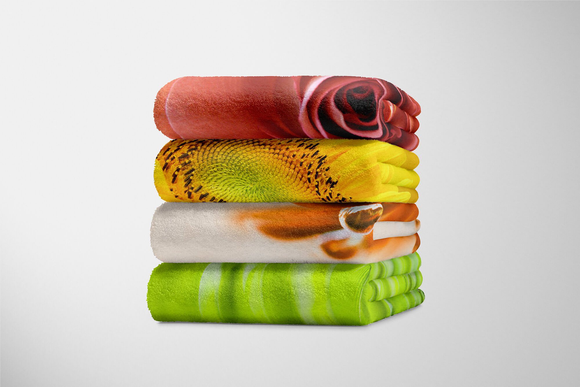 Saunatuch Handtücher Art Handtuch Kuscheldecke Handtuch (1-St), Fotomotiv Makro, Strandhandtuch Sinus Regentropfen Baumwolle-Polyester-Mix mit