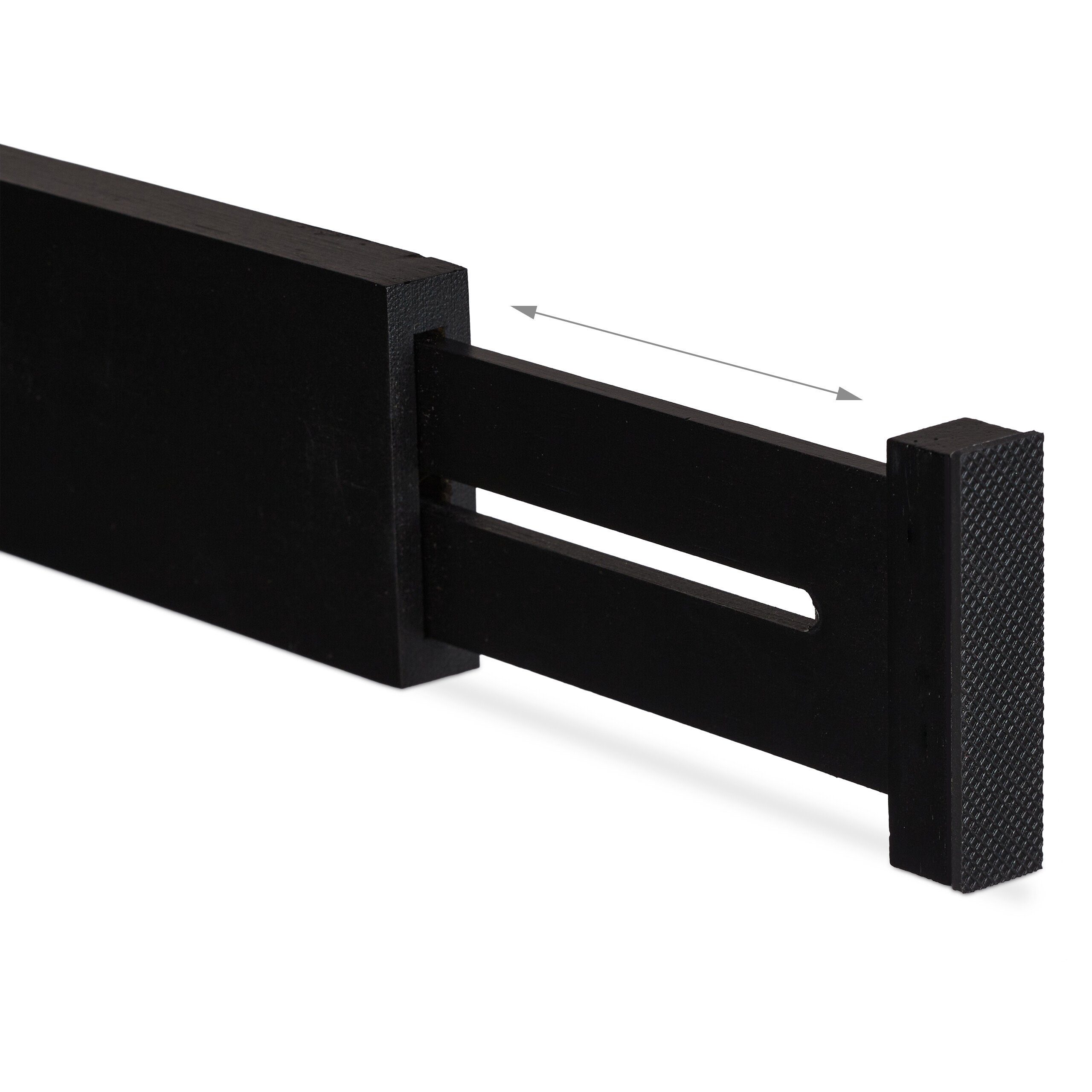 relaxdays Schubladeneinsatz 4er Set Schubladentrenner in Schwarz