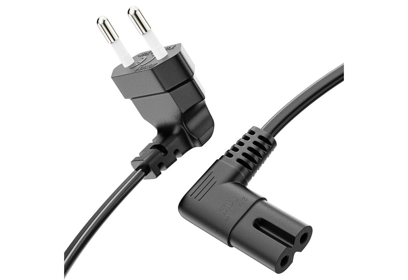 conecto conecto Strom-Kabel, Euro-Stecker 90° auf C7 IEC-Buchse 90°, Euro-Ne Stromkabel, (100 cm)