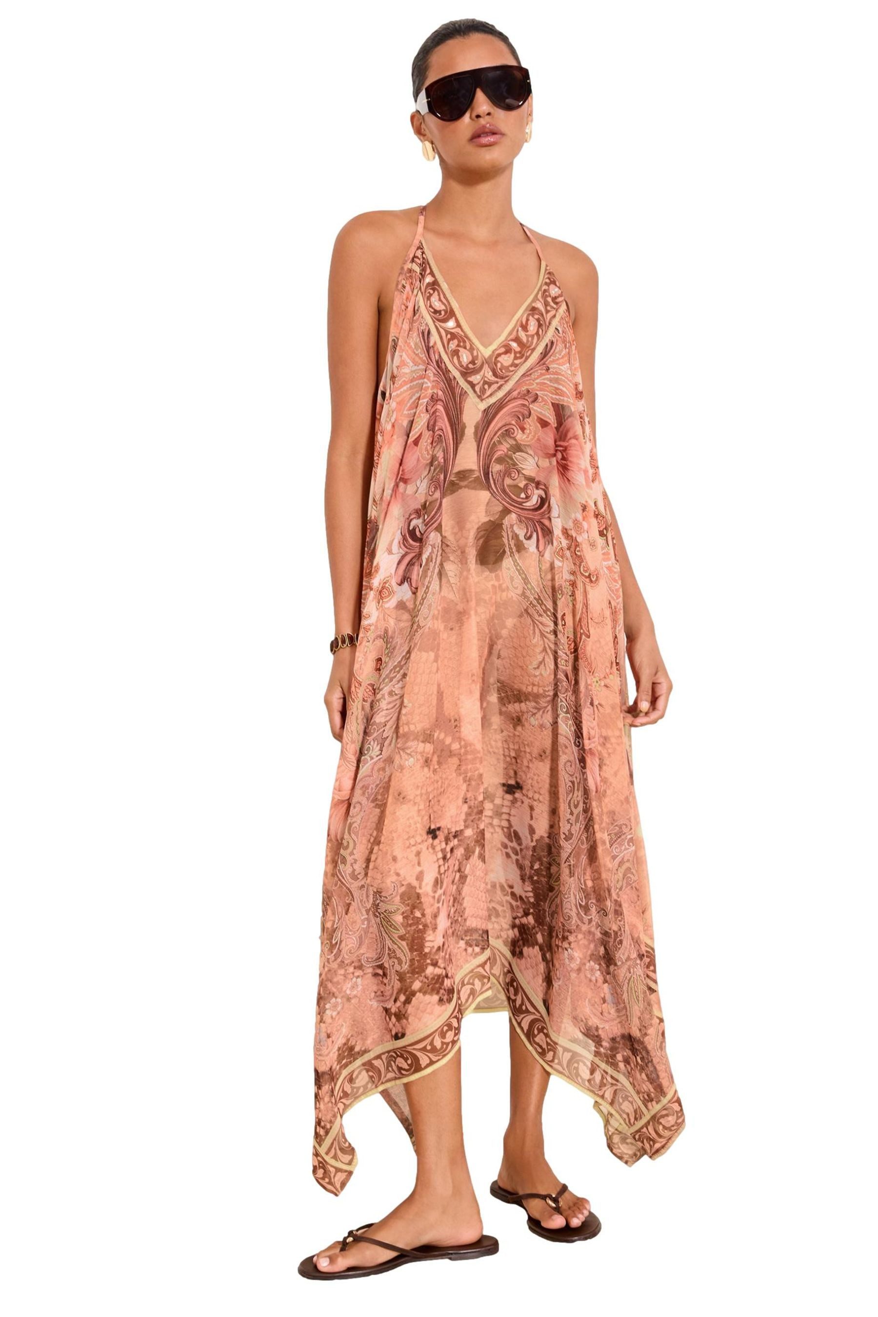 LIPSY Strandkleid Lipsy Strandkleid mit Wirbelmuster und Zipfelsaum (1-tlg)