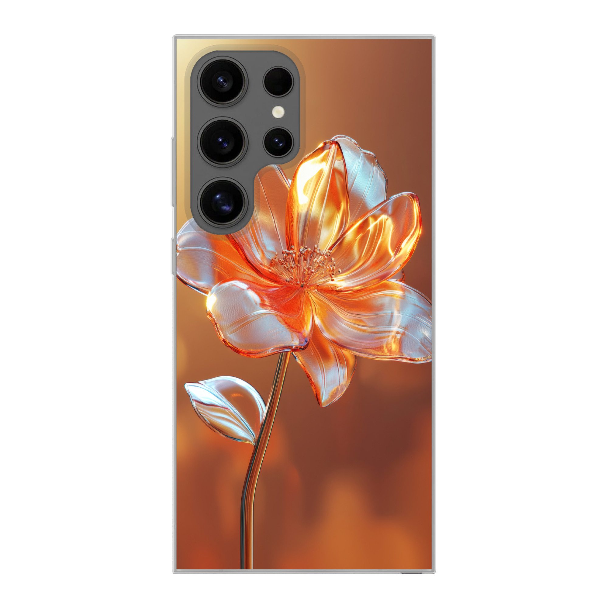 MuchoWow Handyhülle für Samsung Galaxy S24 Ultra Gläser - Blume - Sonnenlicht, Phone Case, Silikon, Schutzhülle Dünn