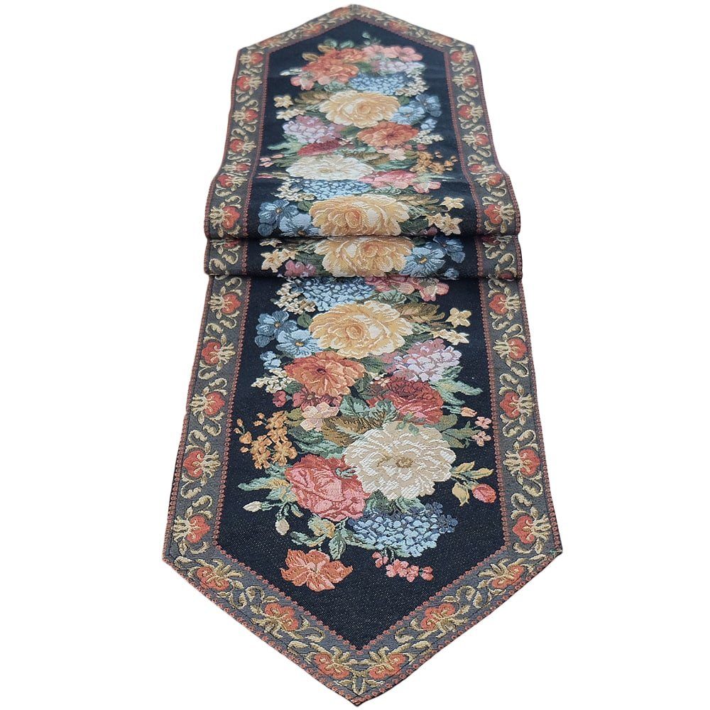matches21 HOME & HOBBY Tischdecke Tischläufer Gobelin Blüten Bordüre gewebt günstig online kaufen