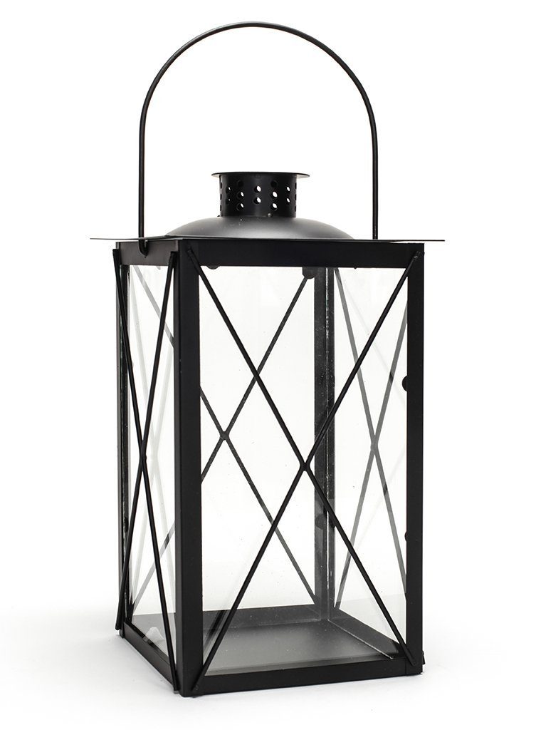 Levandeo® Kerzenlaterne, Laterne aus Metall schwarz günstig online kaufen