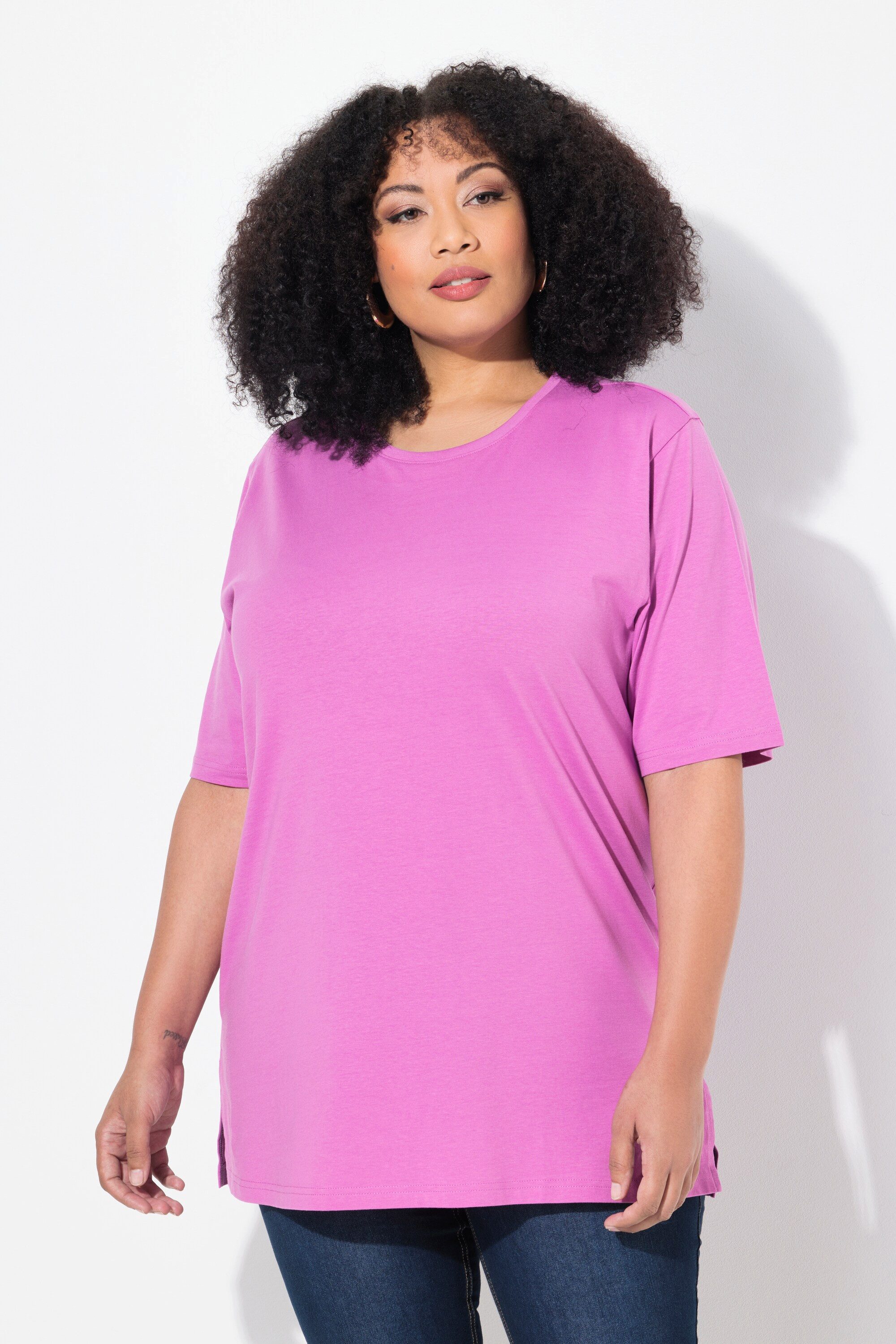 Ulla Popken T-Shirt T-Shirt Rundhalsausschnitt Relaxed günstig online kaufen