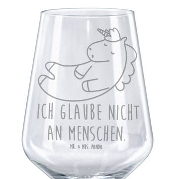 Mr. & Mrs. Panda Rotweinglas Einhorn Wolke 7 - Transparent - Geschenk, Pegasus, Unicorn, Weinglas, Premium Glas, Luxuriöse Gravur