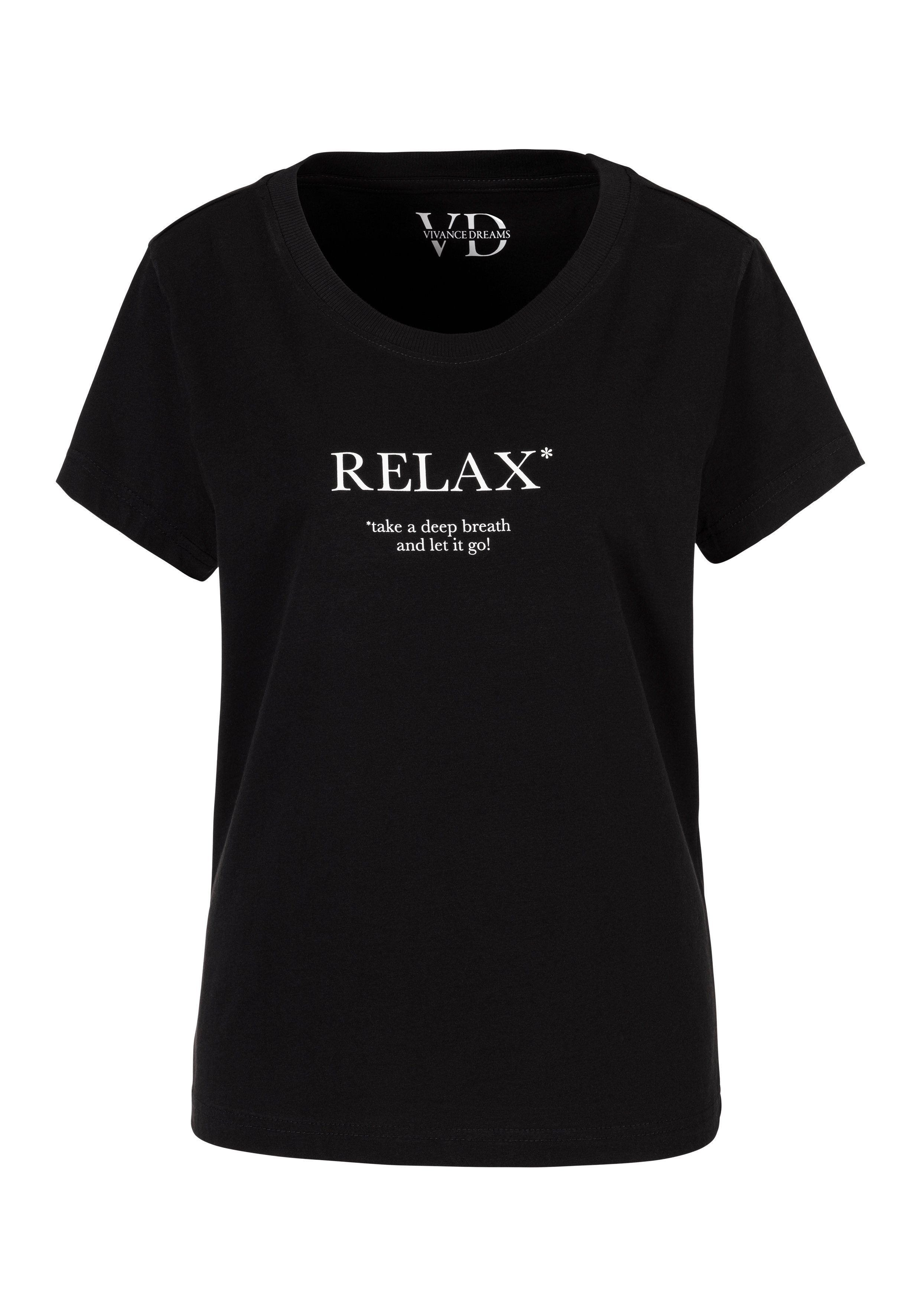 Vivance Dreams by Lascana Pyjamaoberteil (1-tlg) mit Statementdruck – Bild 2 von 5