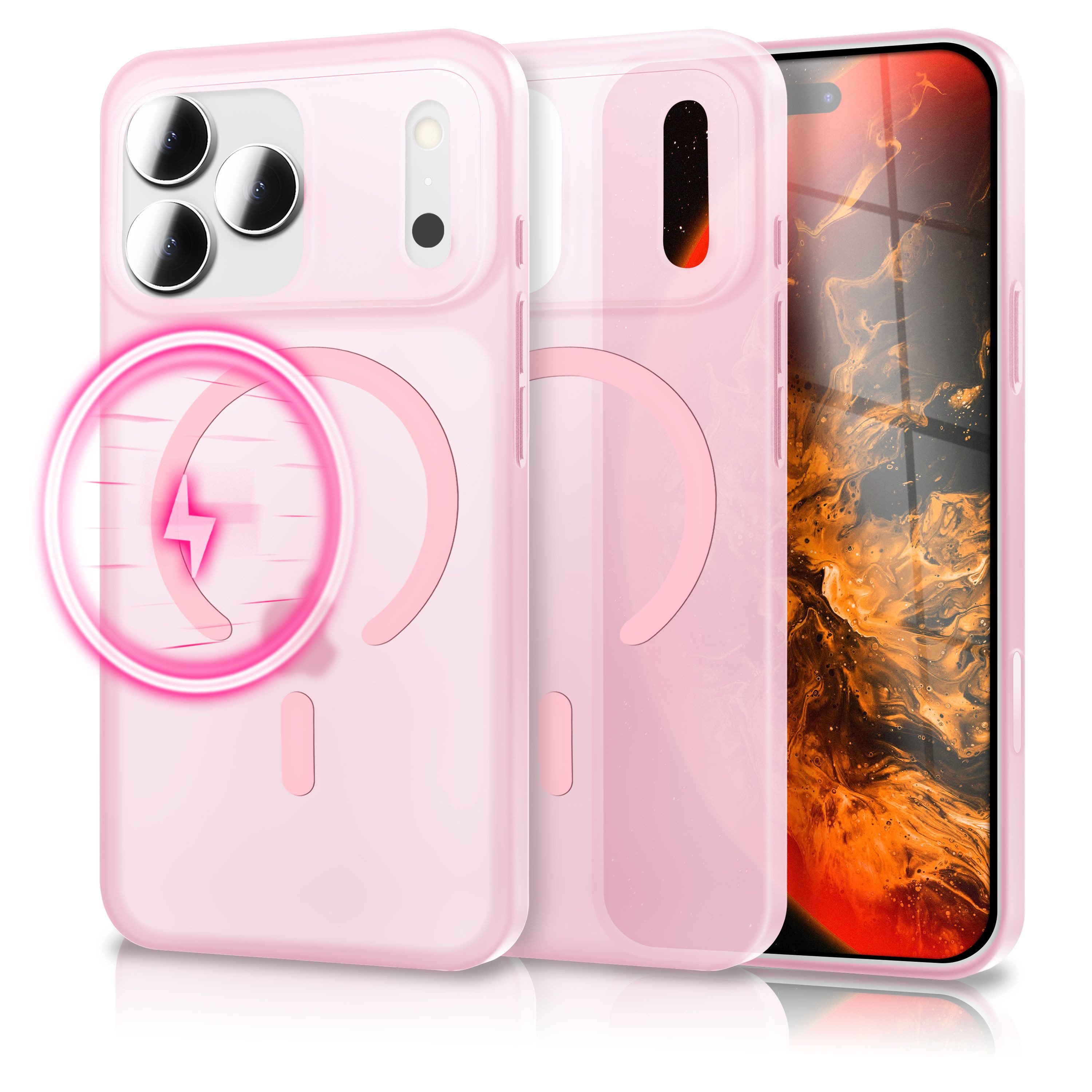 Nalia Smartphone-Hülle Apple iPhone 17 Pro, MagSafe Hülle / Extrem Dünn 0,3mm / Semi-Transparent / Fein Mattiert