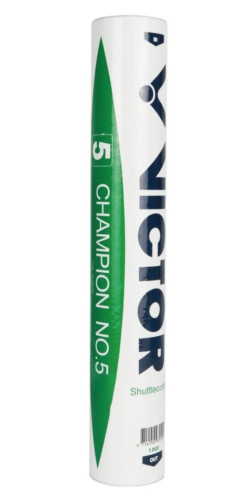 VICTOR Badmintonball Champion No.5 Naturfeder weiss Dose 12er, Geschwindigkeit: 78