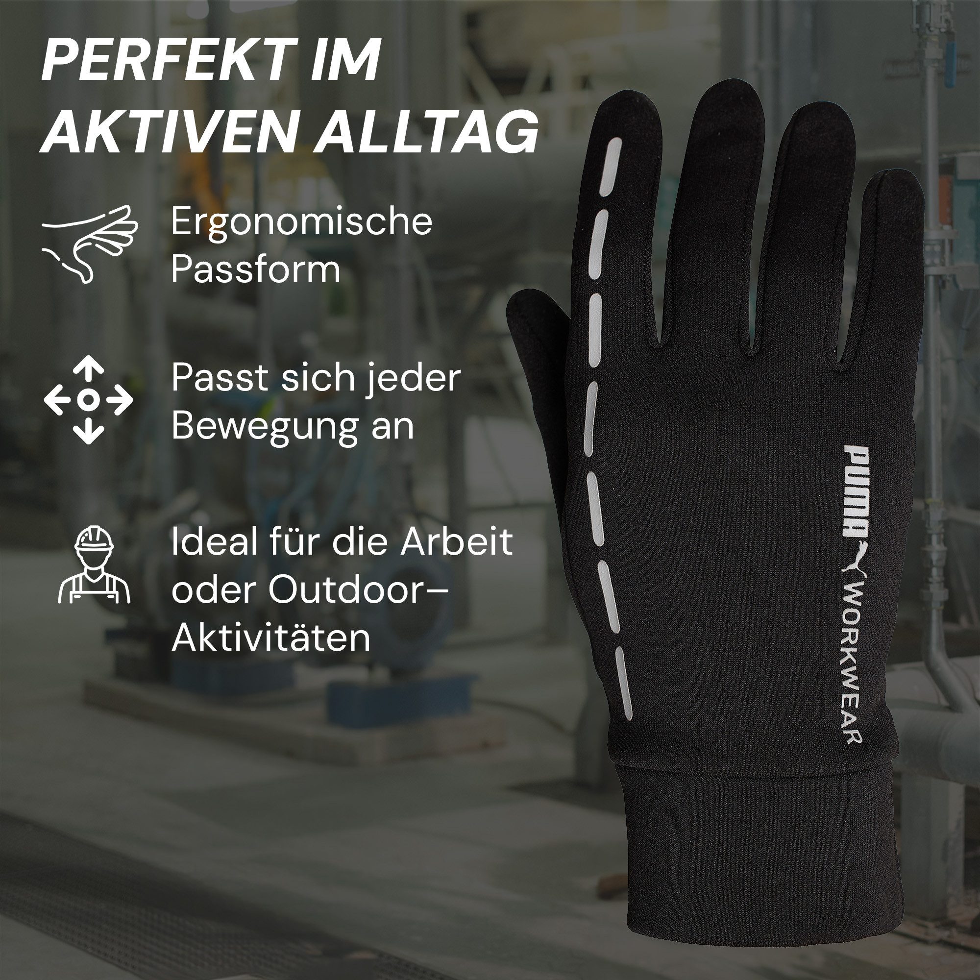 PUMA Workwear Arbeitshandschuhe - Handschuhe Herren Winter - Touchscreen fähig - Rutschfeste Haptik - Warme Fleece Winterhandschuhe für Outdoor Sport - Geschenke für Männer