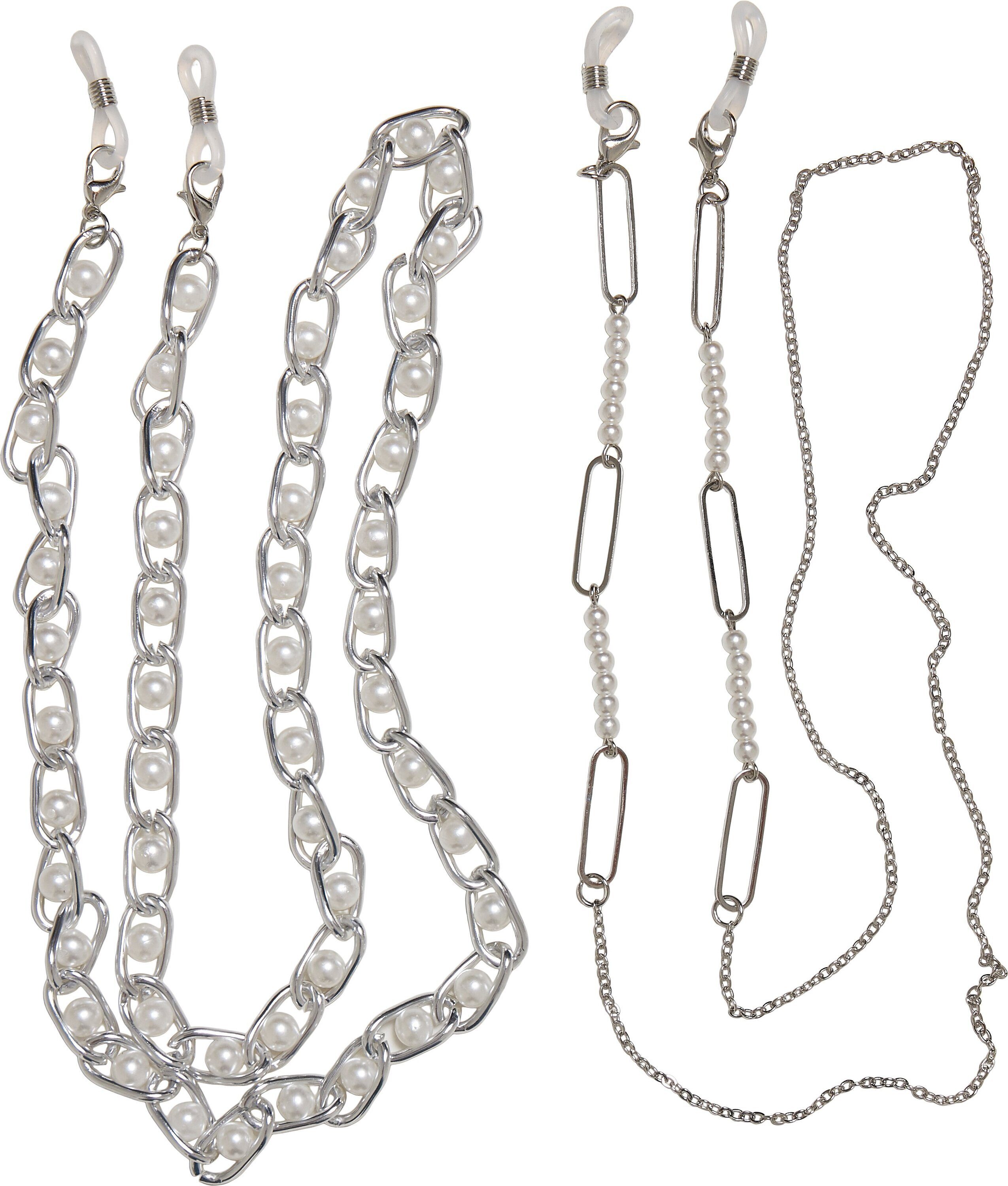 URBAN CLASSICS Schmuckset Accessoires Multifunctional Chain With Pearls 2-Pack (1-tlg) silver