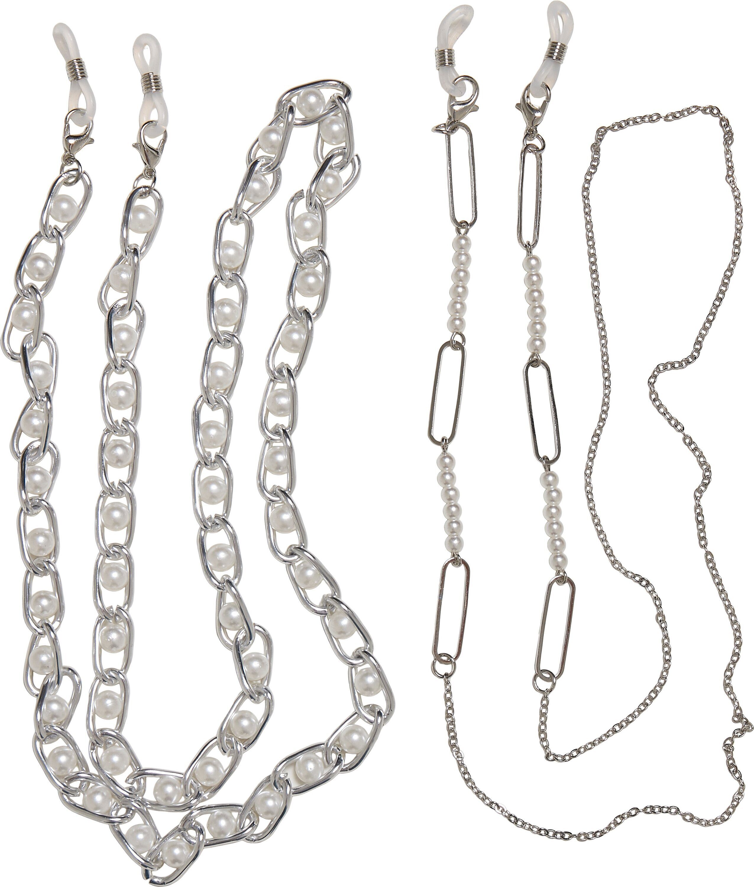 URBAN CLASSICS Schmuckset Accessoires Multifunctional Chain With Pearls 2- Pack (1-tlg), Qualitativ hohe Verarbeitung