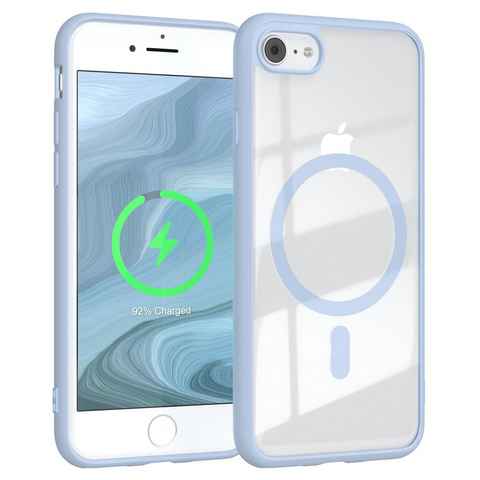 EAZY CASE Handyhülle Hülle mit MagSafe iPhone SE 2022 / 20 iPhone 8/7 4,7 Zoll, Softcase, Schutzhülle mit Displayschutz, stoßfest, kratzfest, Hellblau