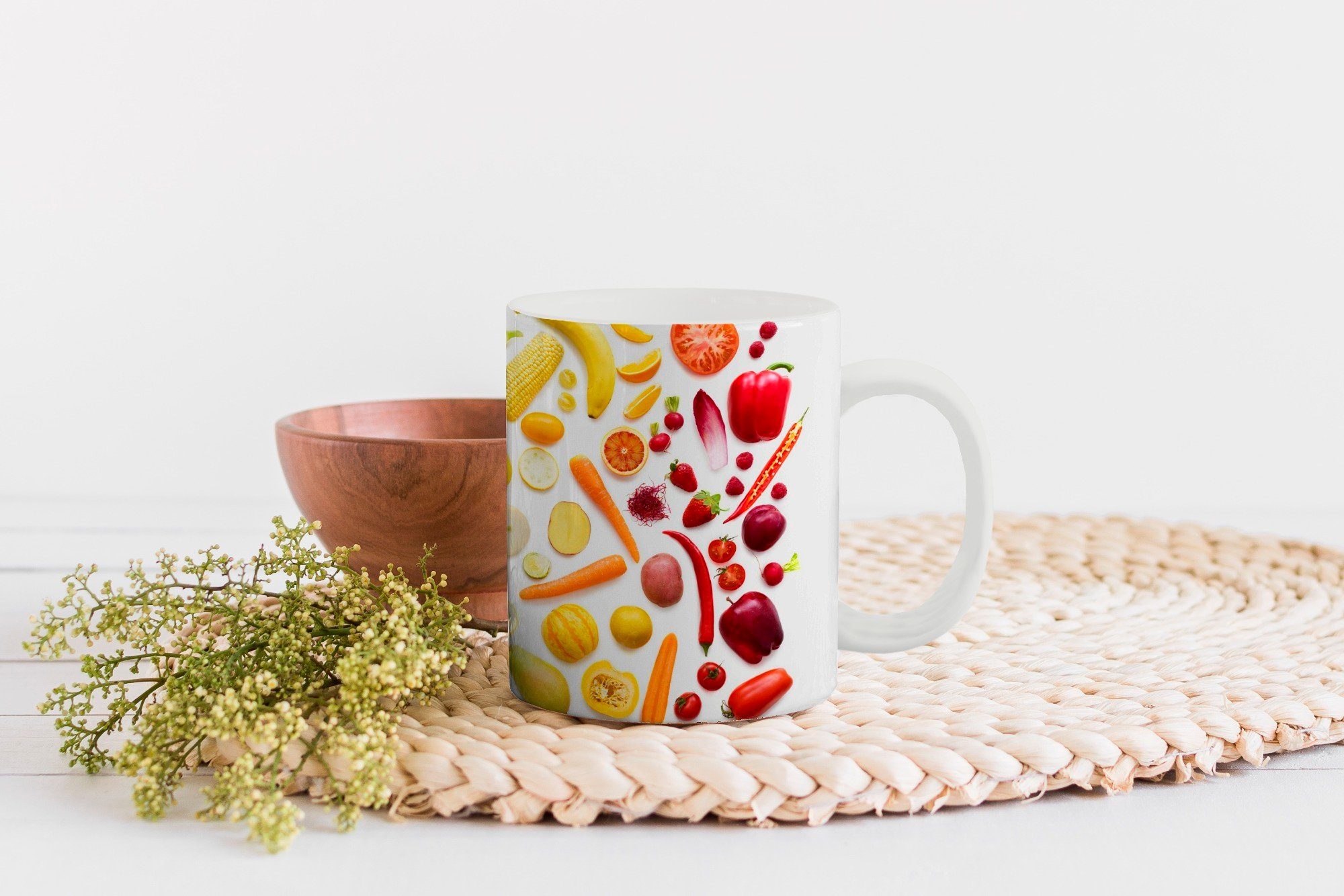 - Keramik, Obst Tasse Regenbogen, MuchoWow Becher, Teetasse, Gemüse Teetasse, Geschenk Kaffeetassen, -