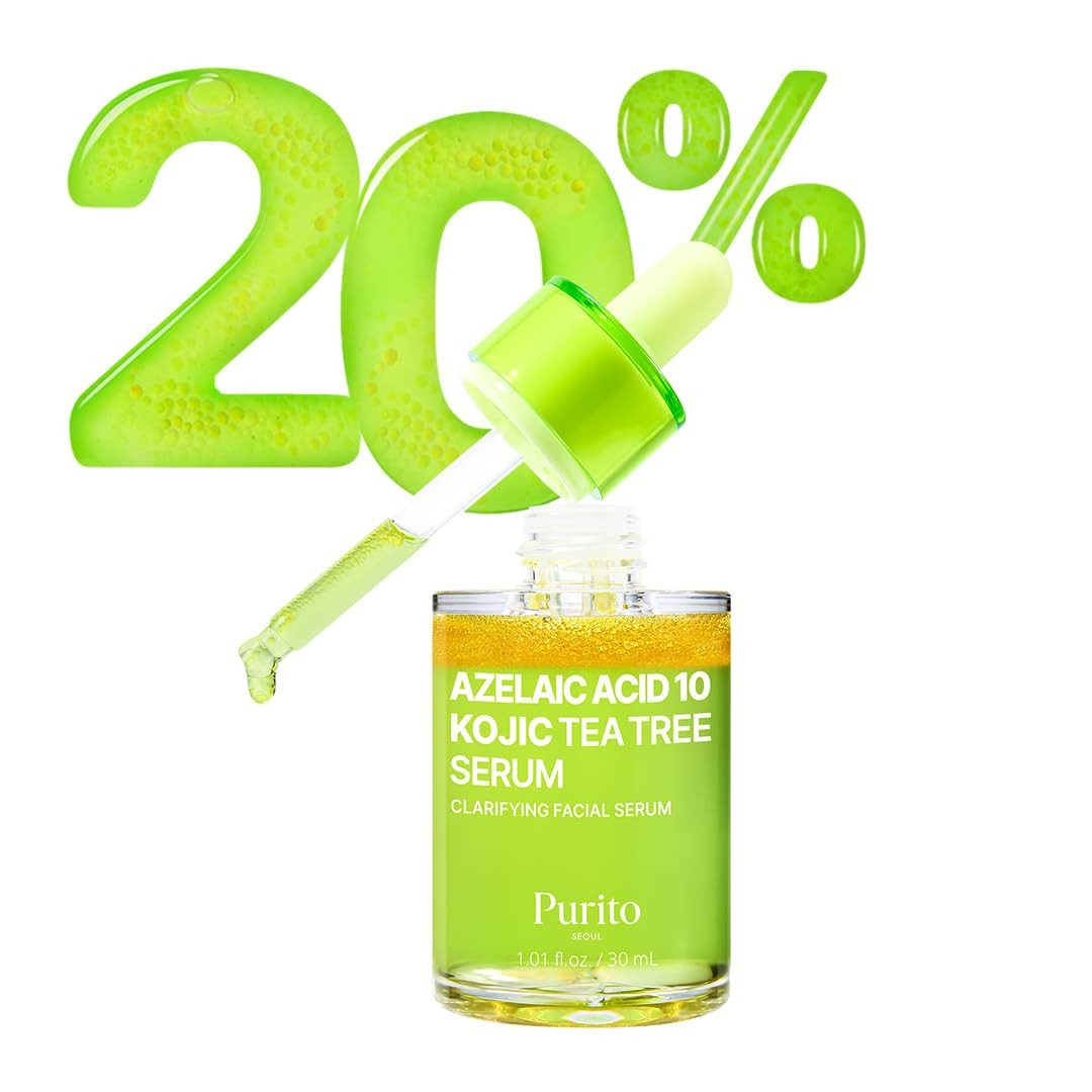 Purito Seoul Gesichtsserum Azelaic Acid 10 Kojic Azulene Serum Triple-Wirkstoffpflege gegen Hautunreinheiten & post-acne Marks - 30 ml, Vegan & parfumfrei