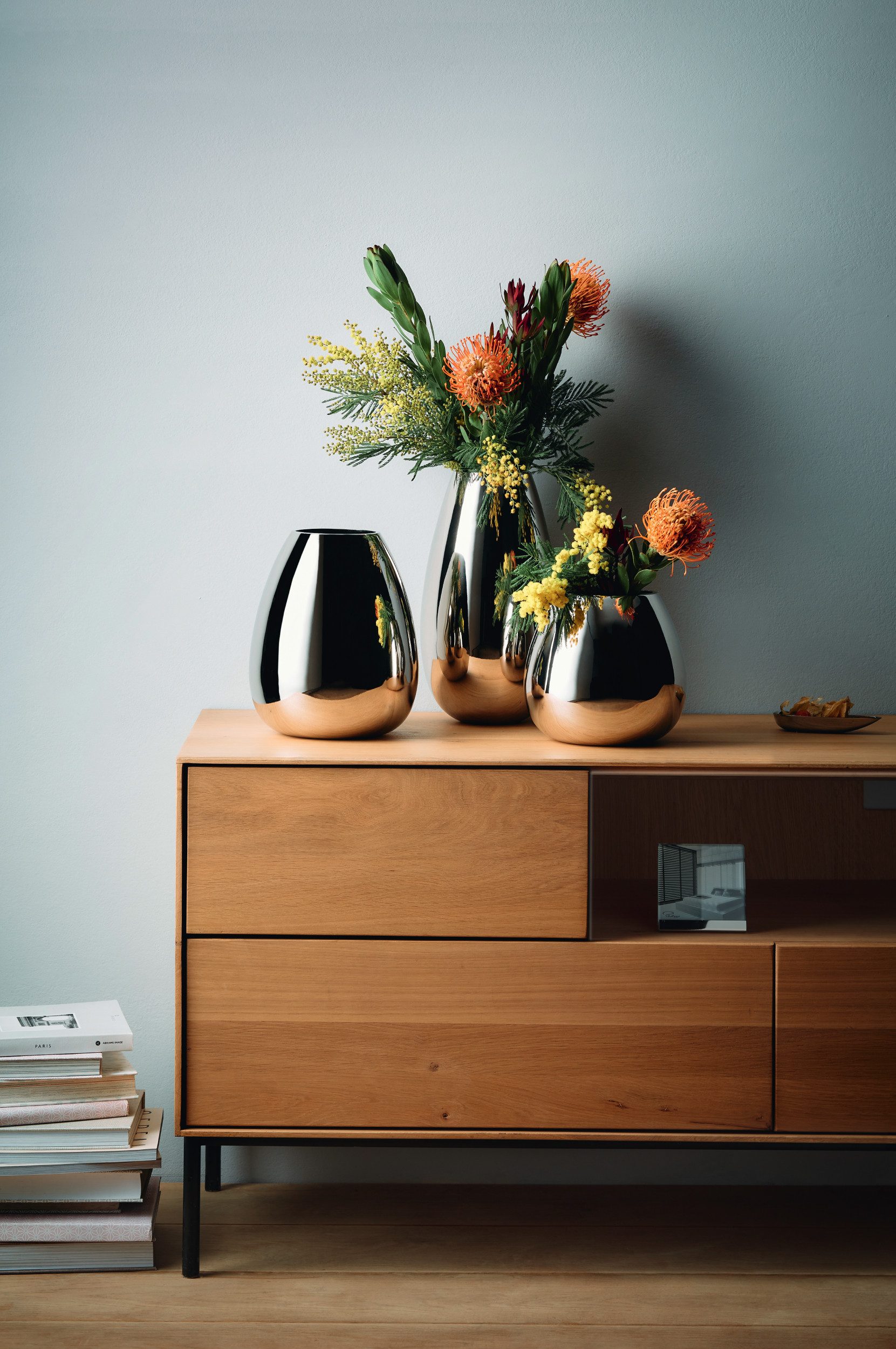 PHILIPPI Kugelvase, Edelstahl, Nickel, hochglanzpoliert