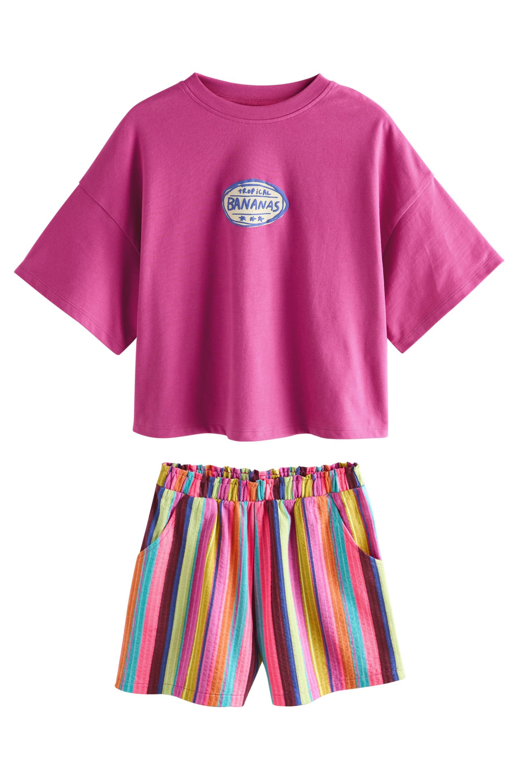 Next Shirt & Shorts T-Shirt und strukturierte Shorts im Set (2-tlg)
