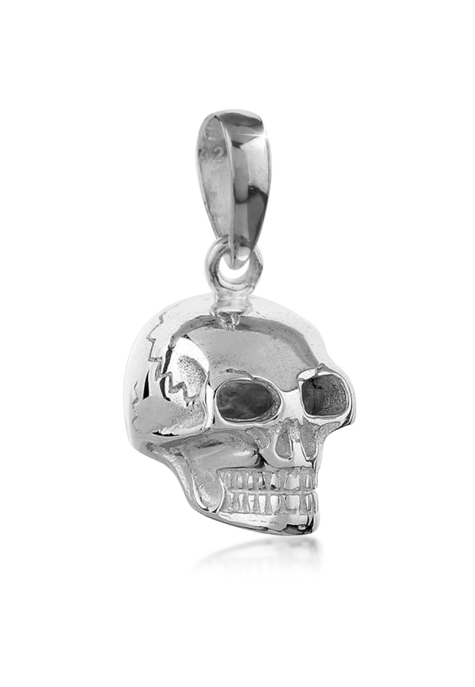 Kuzzoi Kettenanhänger Herren Totenkopf Kettenanhänger Gothic 925 Silber