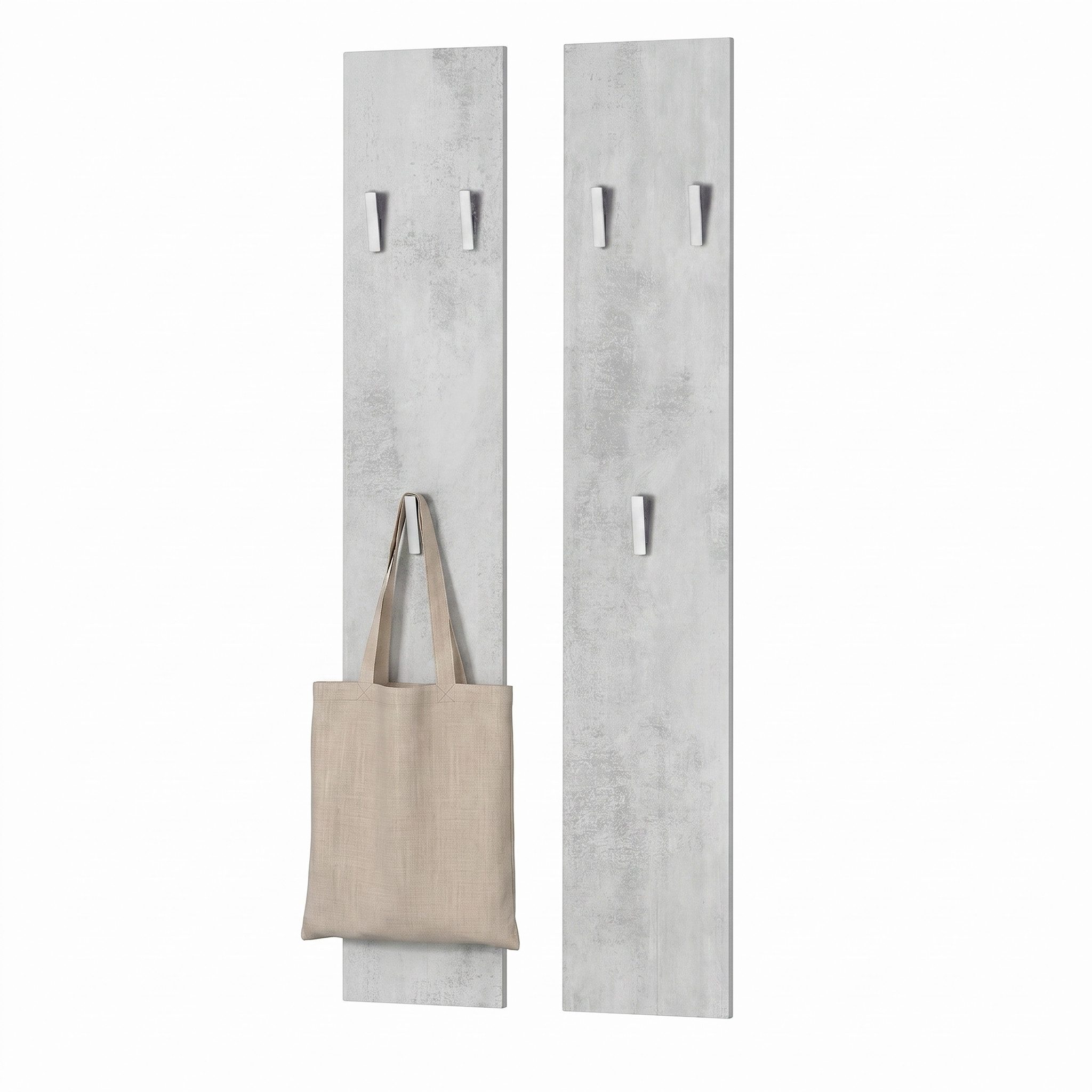 Vladon Garderobenpaneel Wandpaneel 140 (Garderobenpaneel, bestehend aus 2 Paneelen), Beton Oxid Optik (je 24 x 140 x 2 cm)