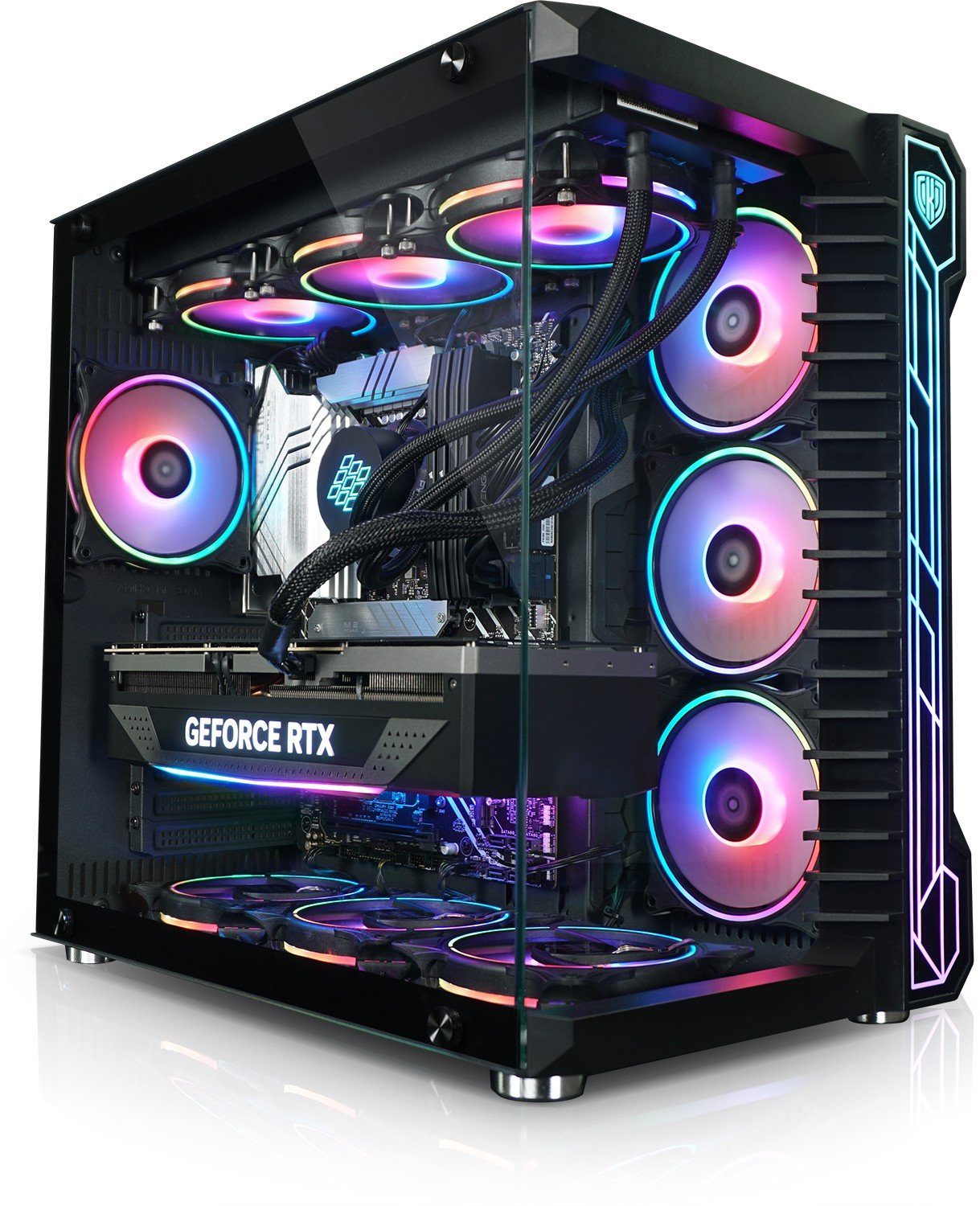 Kiebel Panorama XL Gaming-PC (AMD Ryzen 7 AMD Ryzen 7 5800X, RTX 4070 Ti, 32 GB RAM, 2000 GB SSD, Wasserkühlung, RGB-Beleuchtung)