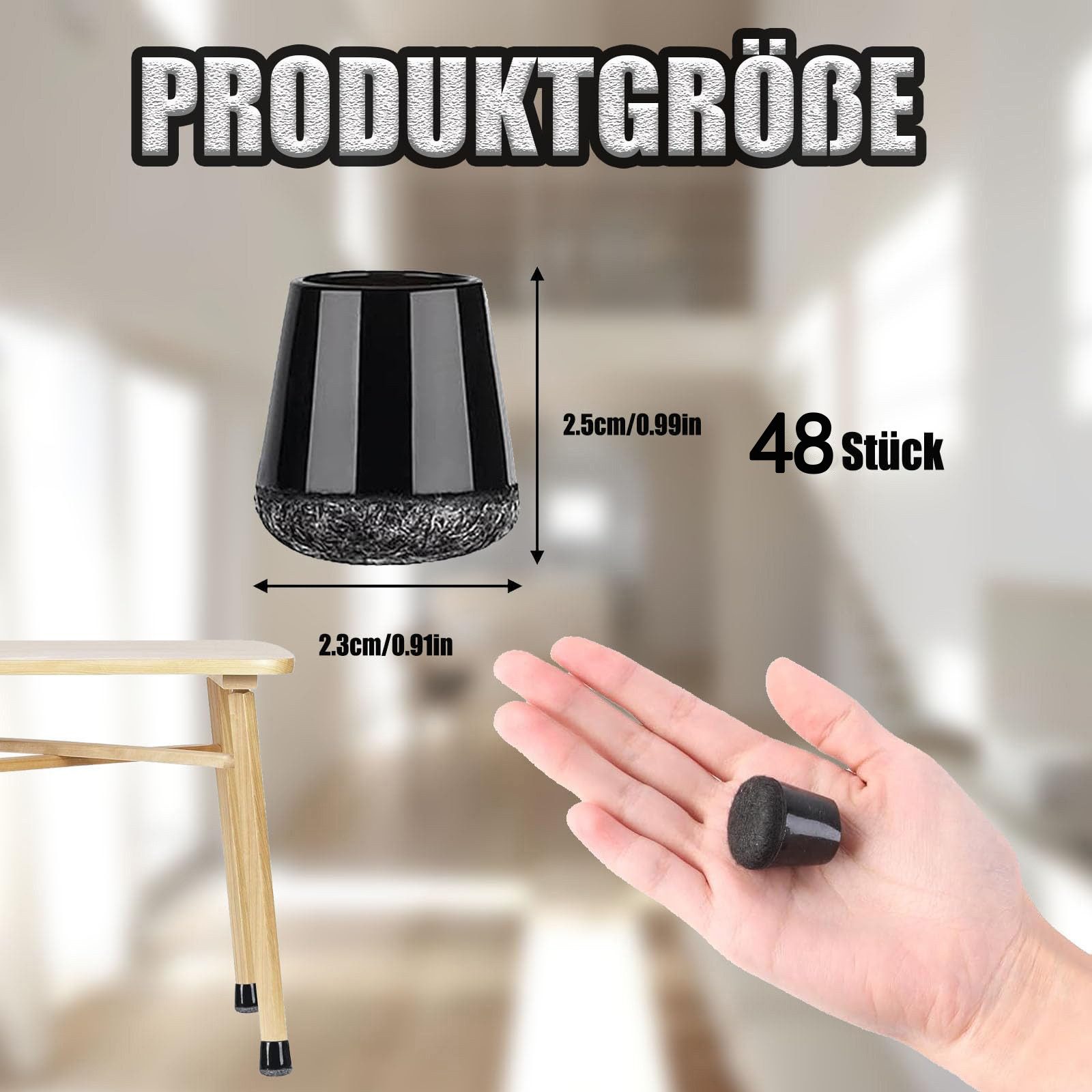 BlingBin Möbelfuß 48 Stück Schutzkappen für Stuhlbeine, Stuhlbeinschoner, S günstig online kaufen