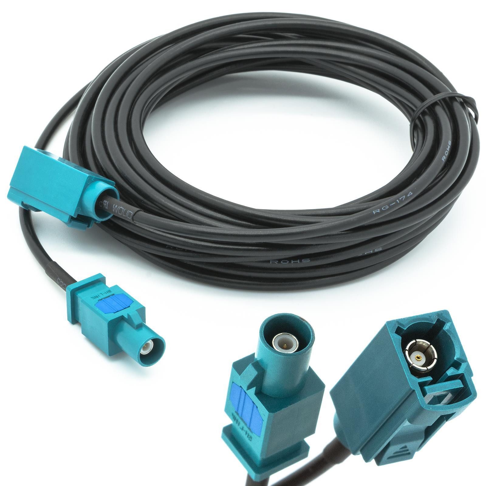 Fakra Antenne Verlängerung 5m Fakra Stecker auf Fakra Buchse RG 174 KFZ-Adapter