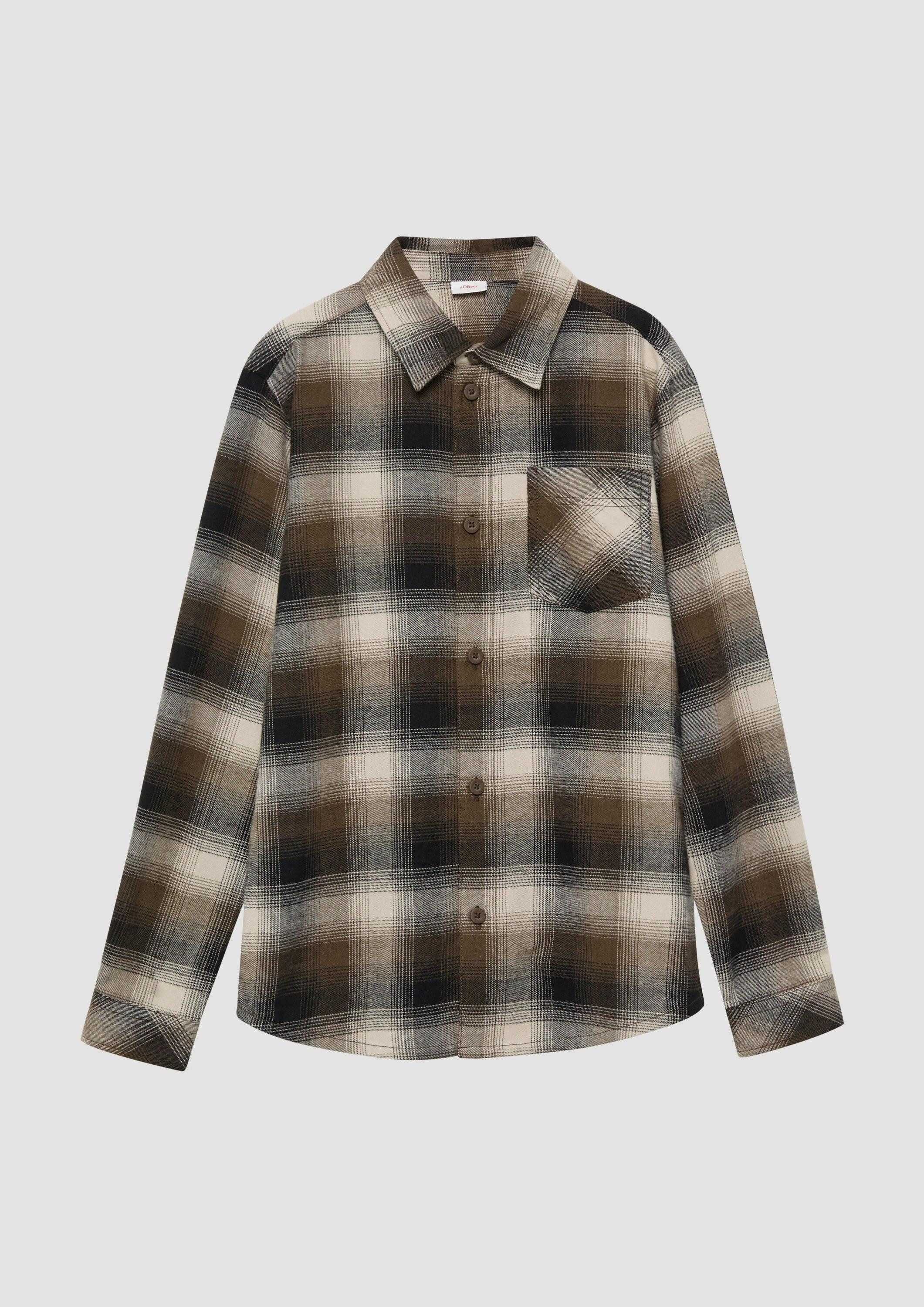 s.Oliver Langarmhemd Hemd Flanellhemd mit Karomuster