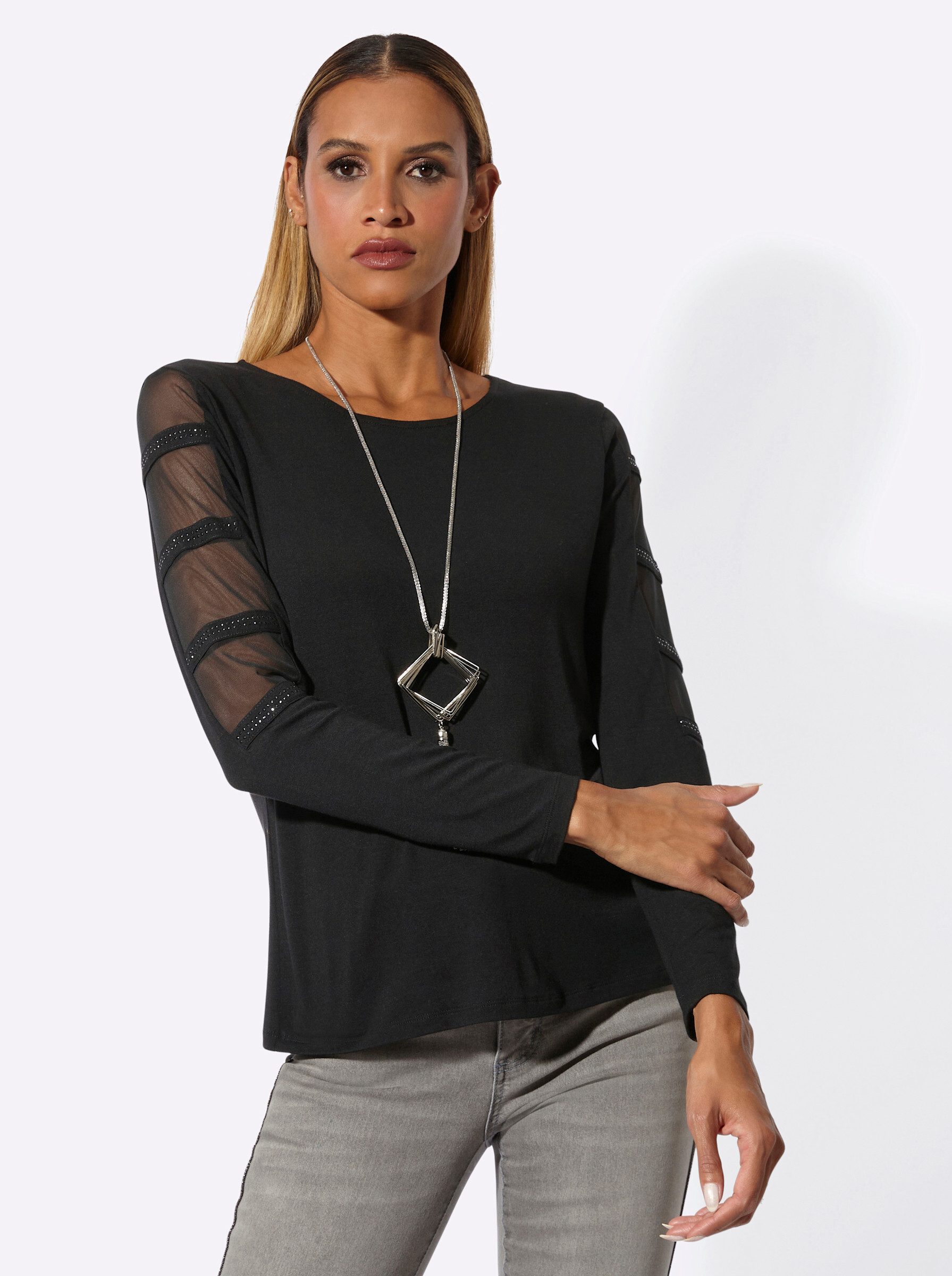 creation L T-Shirt Modal-Shirt Langarm