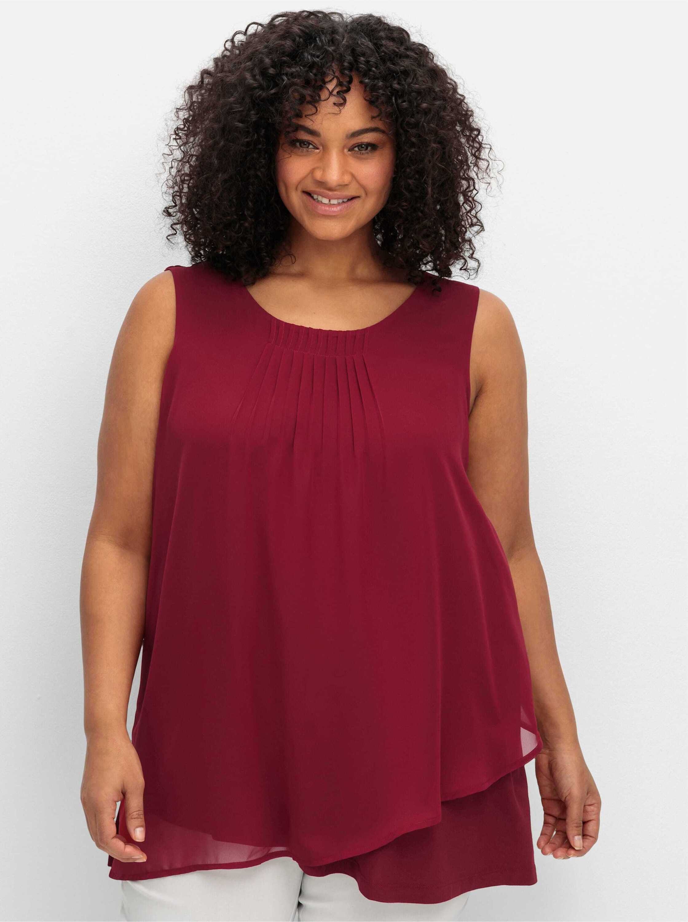 Sheego Shirttop Longtop Ärmellos