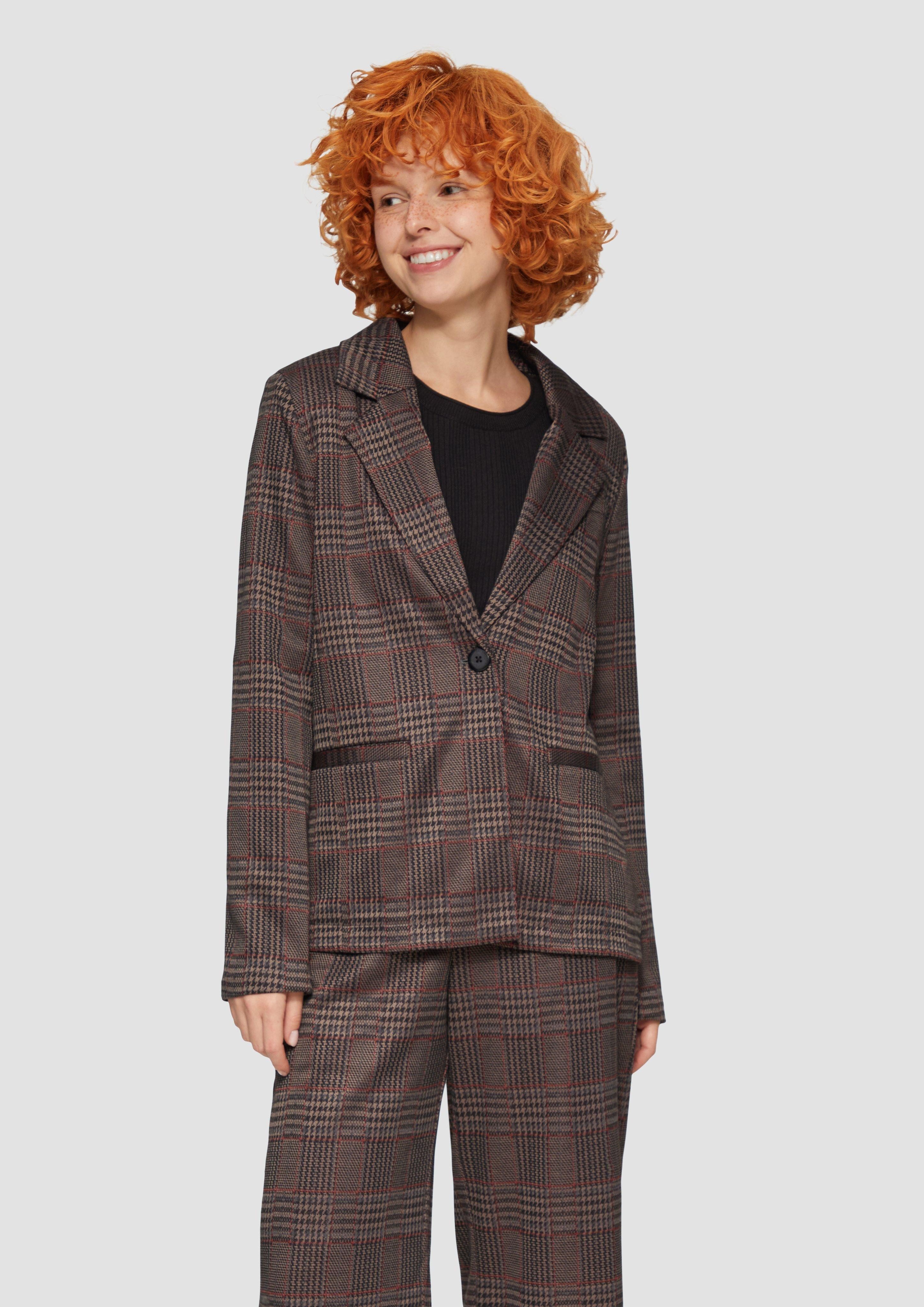Jackenblazer Karierter Blazer aus Viskosemix