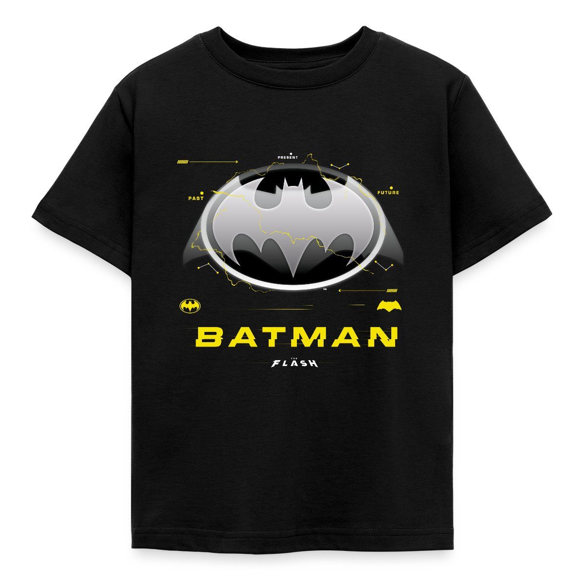 Spreadshirt T-Shirt The Flash Klassisches Batman Logo In Grau Kinder T-Shirt (1-tlg)