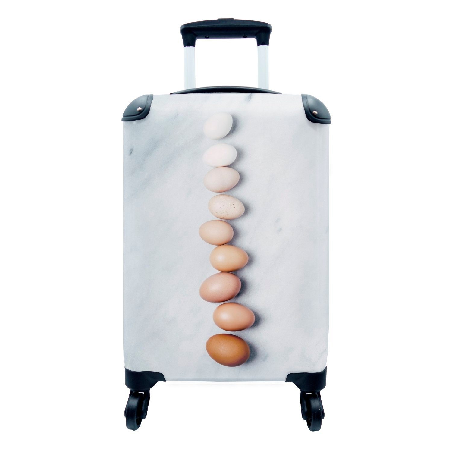 MuchoWow Handgepäckkoffer Frische Eier, 4 Rollen, Reisetasche mit rollen, Handgepäck für Ferien, Trolley, Reisekoffer