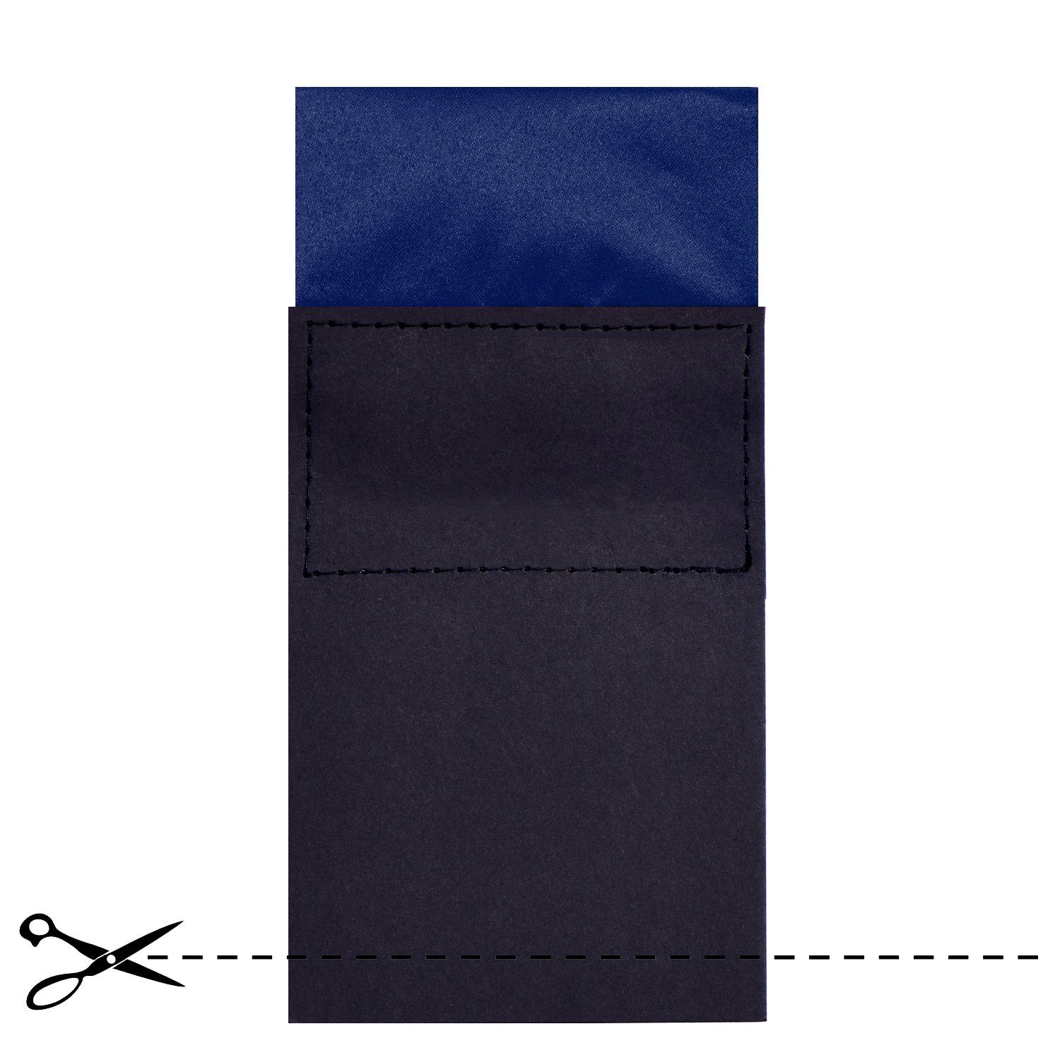DonDon Einstecktuch größenverstellb, Karton 1-St), eckig Einstecktuch (Packung, Herren DonDon Karton vorgefaltet, vorgefaltet verstärkt, mit dunkelblau am Seidenlook