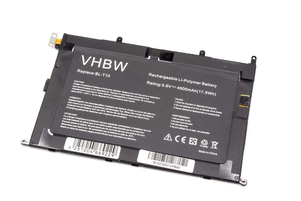 vhbw Akku Ersatz für LG EAC62159101, BL-T10 für Tablet (4600 mAh, 3,8 V, Tablet-Akku Akku Li-Polymer 4600 mAh (3,8 V, 1 St), Leistungsfähiger Austausch-Akku für Ihren Tablet-Computer