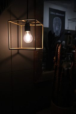 Trademark Lampenschirm Viereckige Hängelampe aus Messing - E27