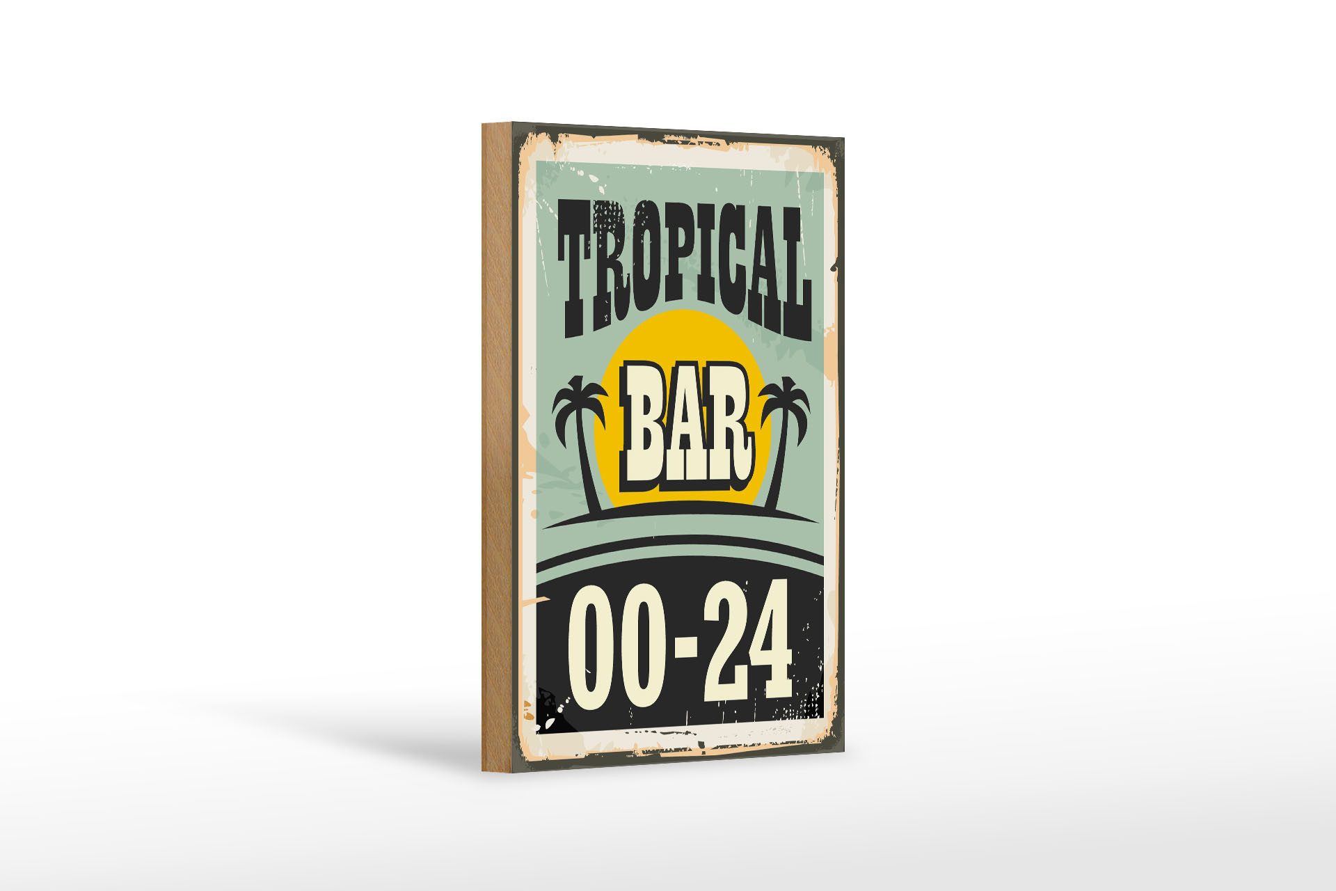 Holzbild 12x18cm Tropical Bar Retro 00-24