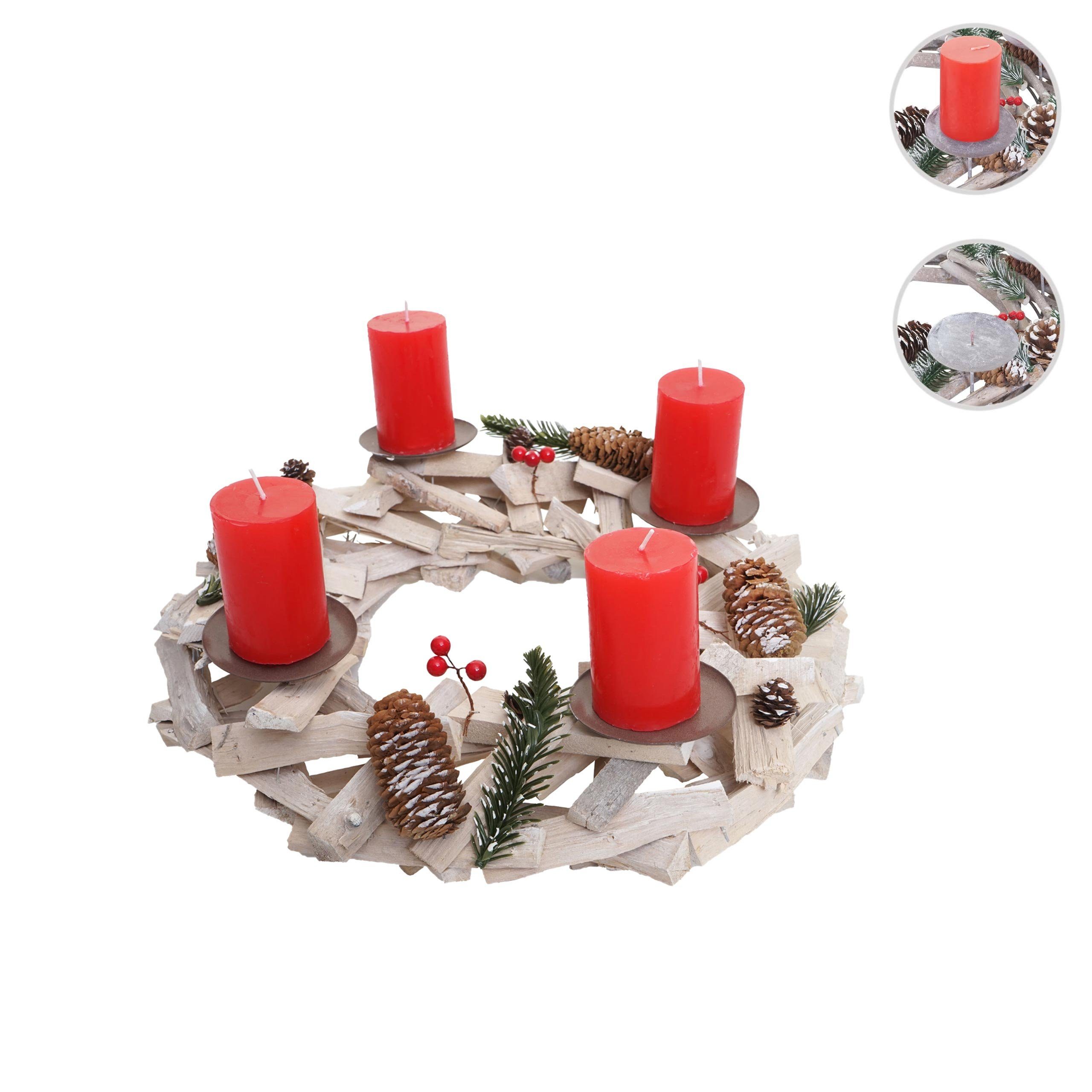MCW Adventskranz T870, Mit 4 Kerzenhaltern, Aufwendig geschmückt