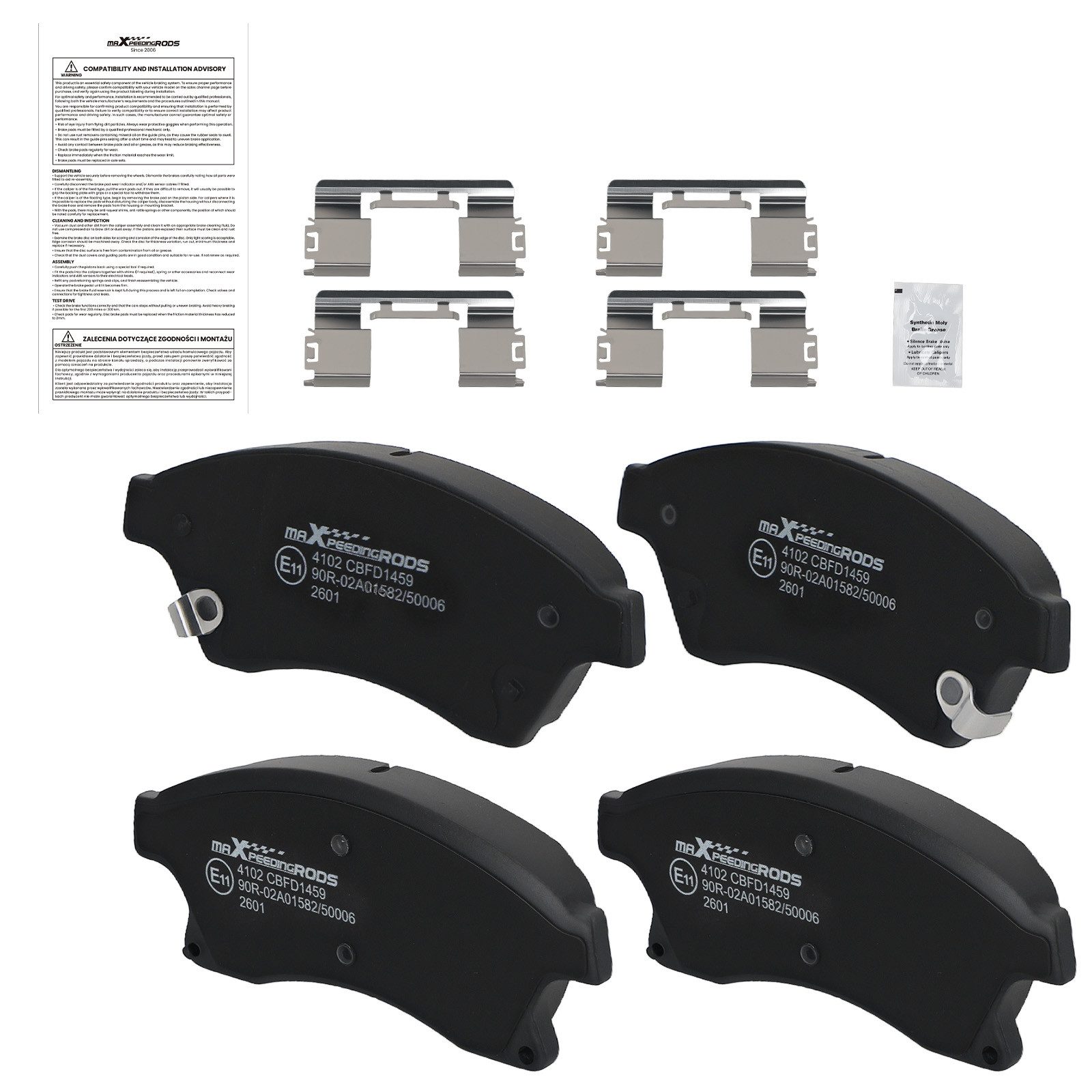 maXpeedingrods Bremsbelag, 4x Bremsbeläge Vorne For Chevrolet Cruze 1.4-2.0 Opel Astra J 1.2-2.0