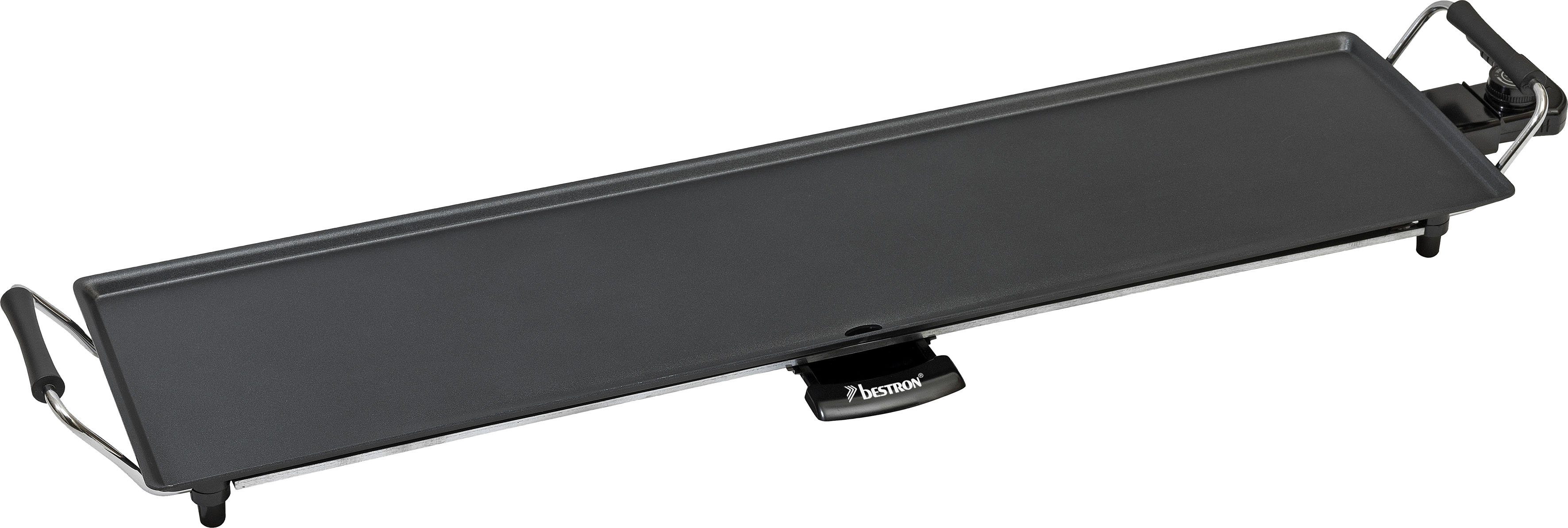 Image of bestron Teppanyakigrill ABP604, 1800 W, XXL Planchagrillplatte mit Antihaftbeschichtung, Schwarz