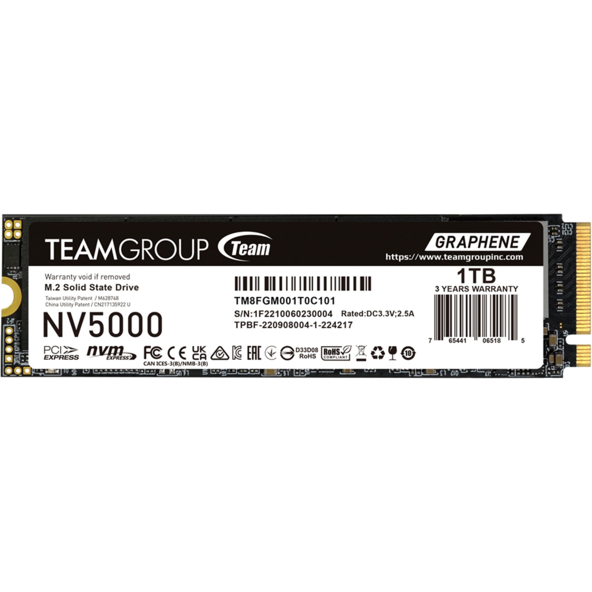 Teamgroup Team Group NV5000 1 TB, SSD, (PCIe 4.0 x4 NVMe, interne HDD-Festplatte (1 TB) Steckkarte"