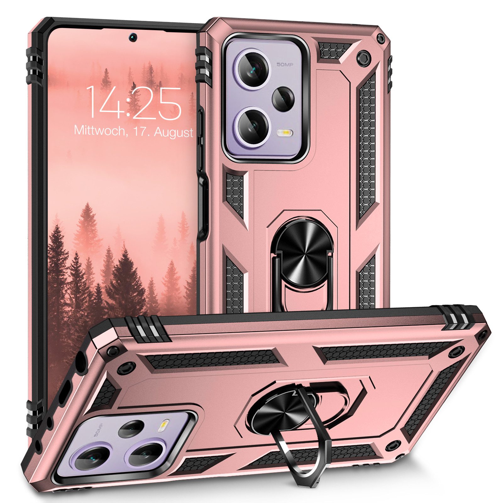 Tec-Expert Handyhülle Outdoor Cover Hülle für Xiaomi Redmi Note 12 Pro 5G 6.67 Zoll, 6.67, Premium Hülle aus verstärktem Polycarbonat