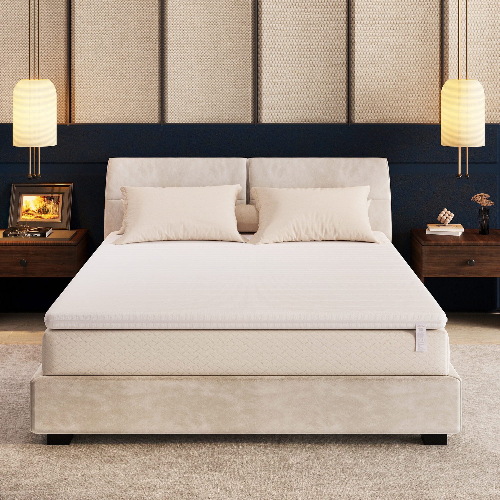 emerspring, Topper Memory Foam 8 cm H2, Matratzentopper mit druckentlastendem Komfort, 8 cm hoch, Weicher Visco-Topper mit Druckentlastung für Matratze, Boxspringbett