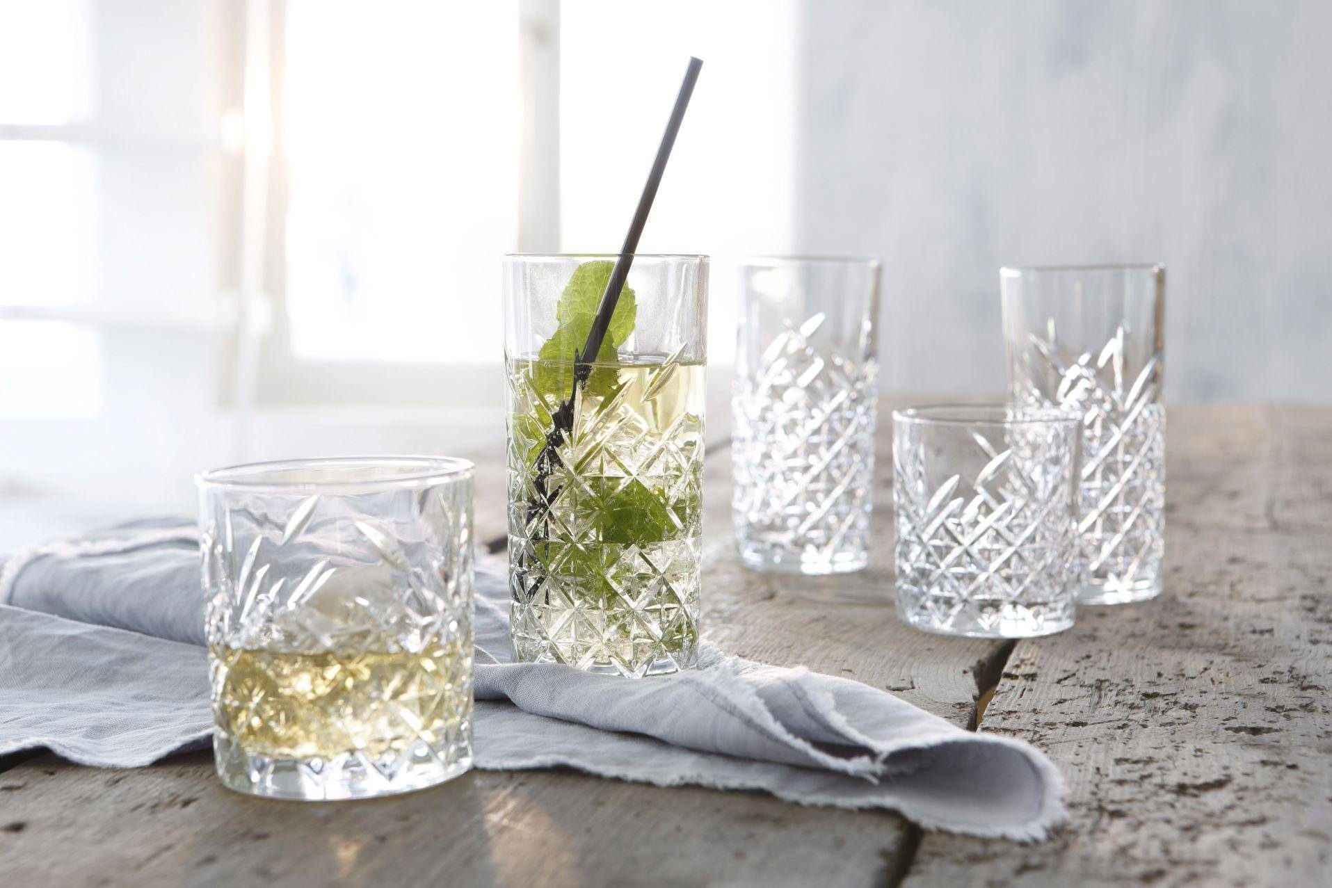 CreaTable Gläser-Set TIMELESS Trinkgläser, 8-tlg., Glas, 4 Wassergläser, 4 Whiskygläser im Set