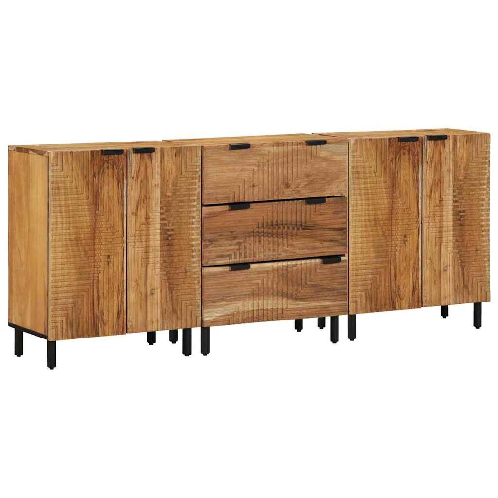 vidaXL Schranksystem Sideboard Set 3 stk. 180 x 33 x 75 cm Massivholz (3-St)