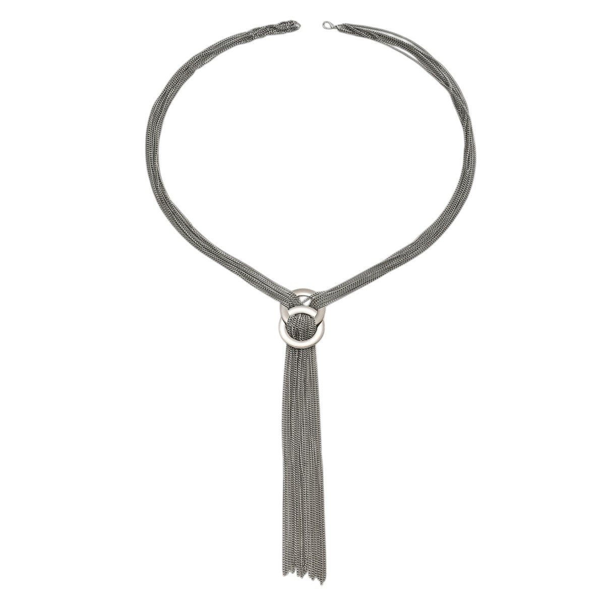 KARMA Lange Kette Damen Halskette Edelstahl in Gold oder Silber verstellbar (Pulloverkette Damenschmuck, elegant modern Schmuck Geschenk), mit Kettenanhänger modische Statement Kette für Frauen