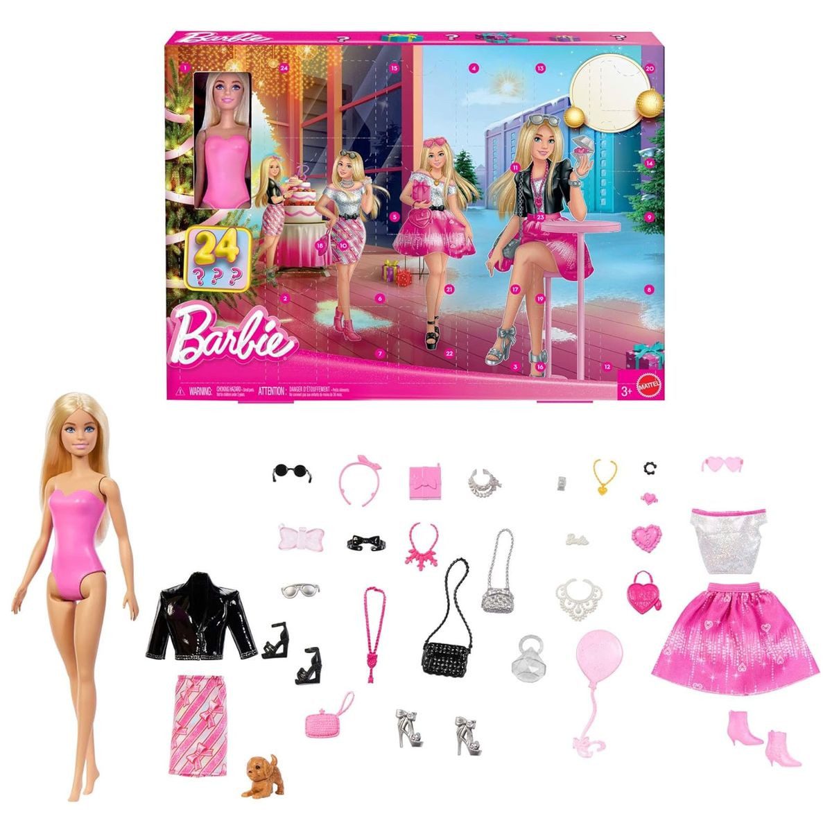 Mattel® Puppen Accessoires-Set Mattel JFL63 - Barbie - Modepuppe Adventskalender mit 24 Überraschung
