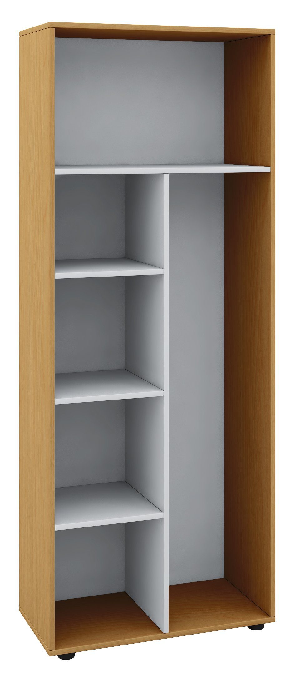VCM Mehrzweckschrank Haushaltsschrank Vandol B. 70 x H. 178 x T. 40 cm Holz-Besenregal, 6 Fächer, ohne Türen, Besenschrank