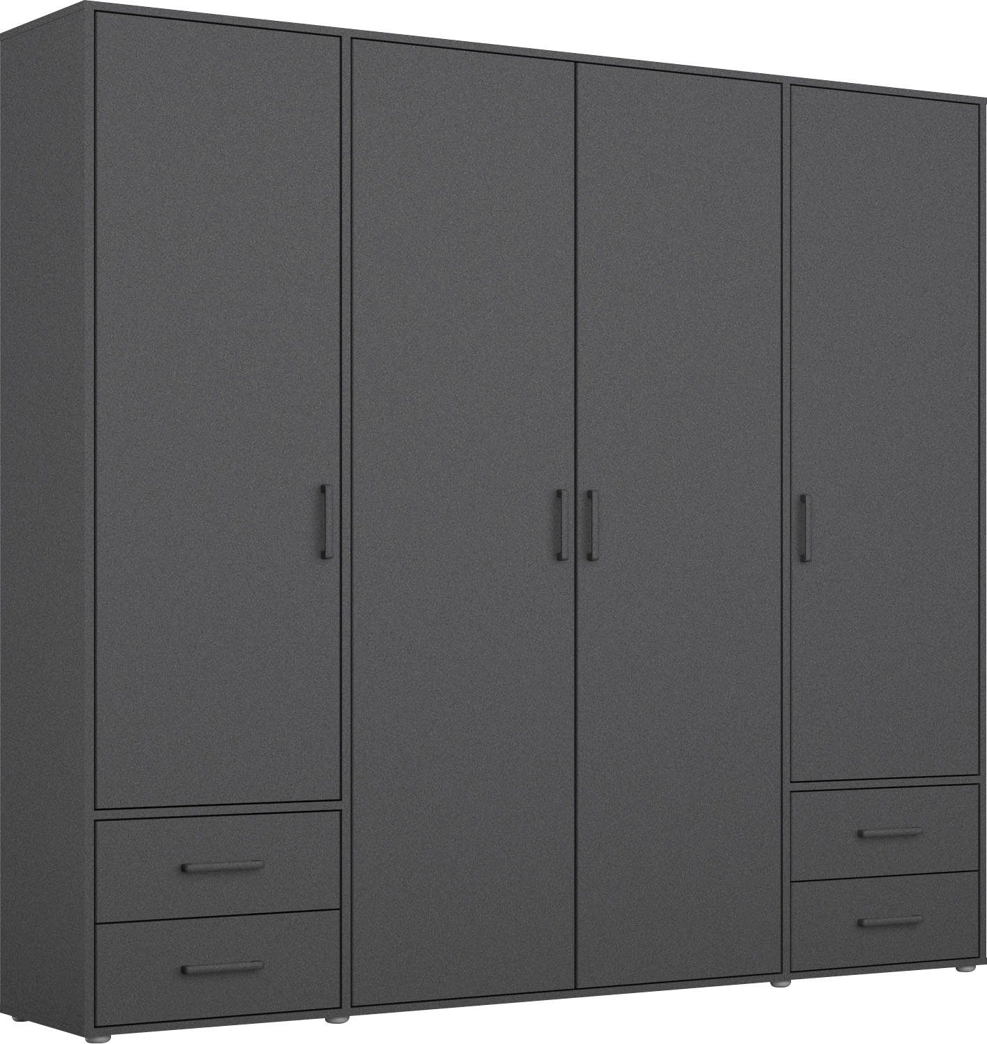 rauch Drehtürenschrank Kleiderschrank Schrank Garderobe Wäscheschrank VOYAGER (in 3 verschiedenen Ausstattungen BASIC/CLASSIC/PREMIUM) mit 2 modernen Griffvarianten, mit Außenschubladen MADE IN GERMANY